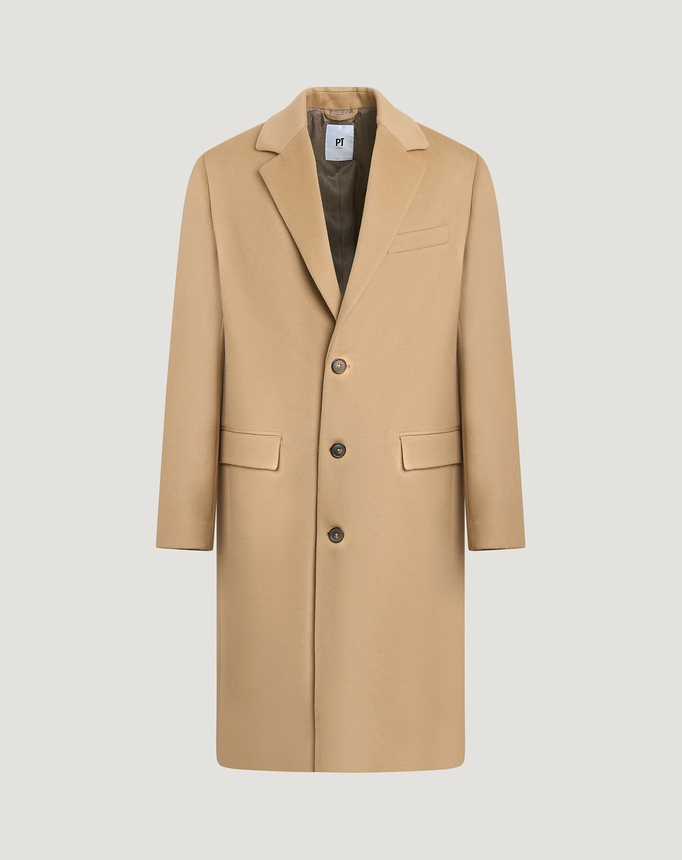 Coat in wool and cashmere drap