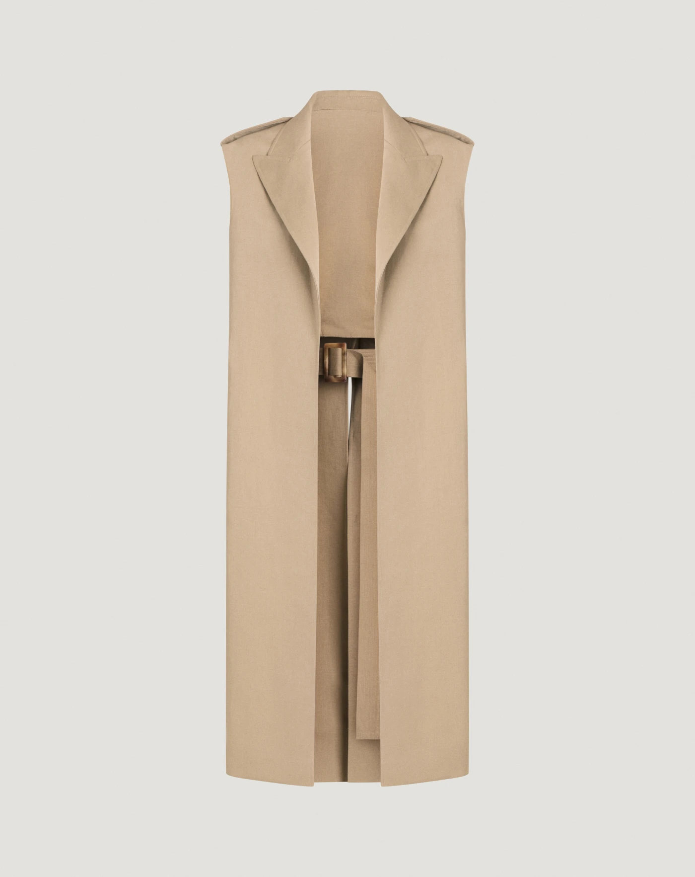 Gilet asimmetrico in gabardina di cotone