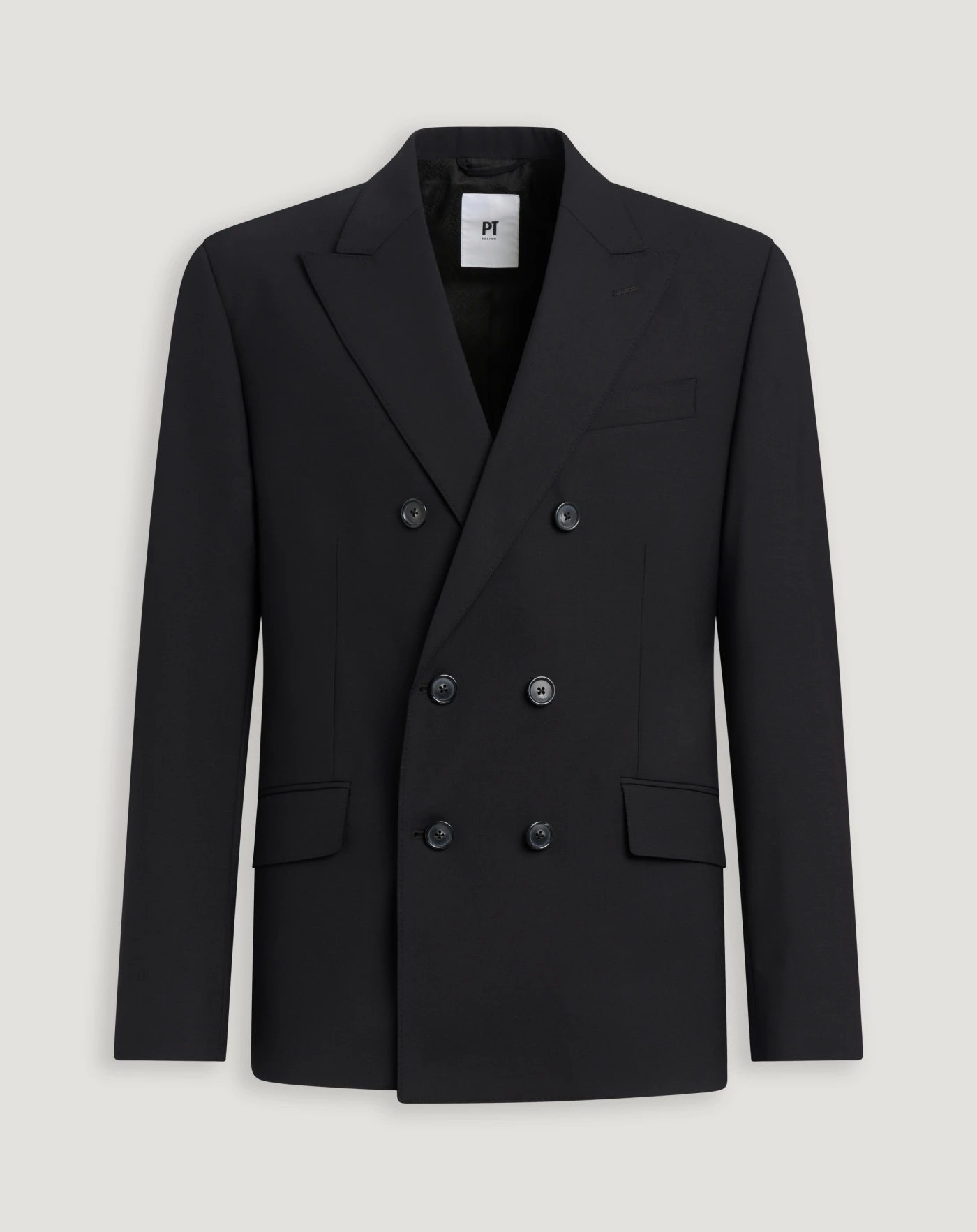 Double-breasted tropical wool jacket