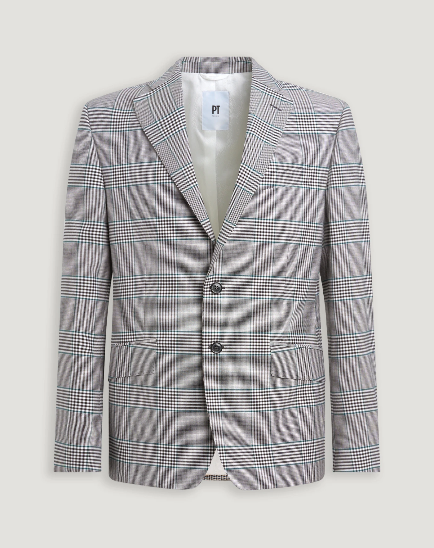 Giacca in lana e cotone check