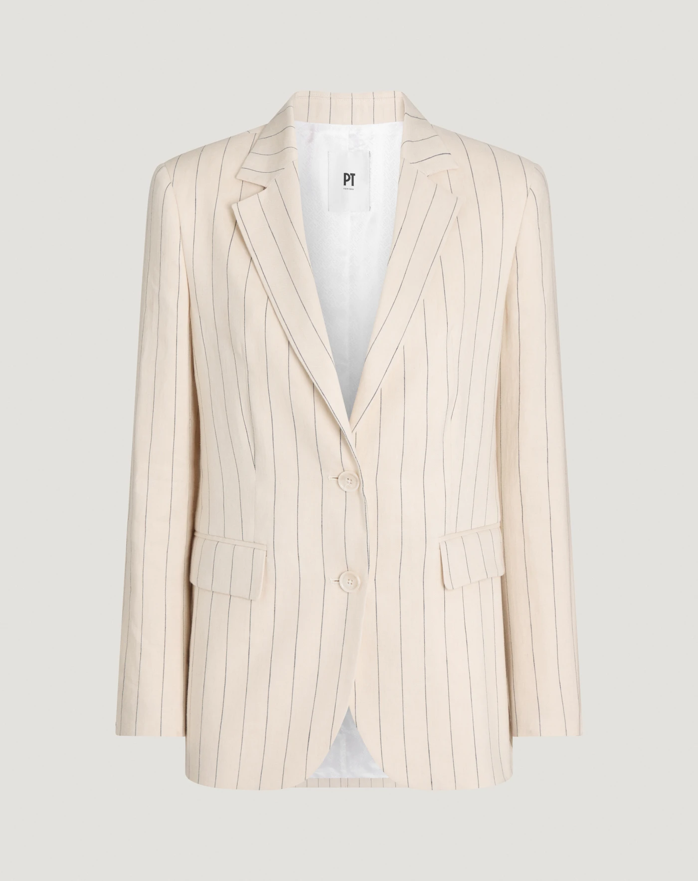 Jacke aus Baumwolle und Leinen mit Streifen