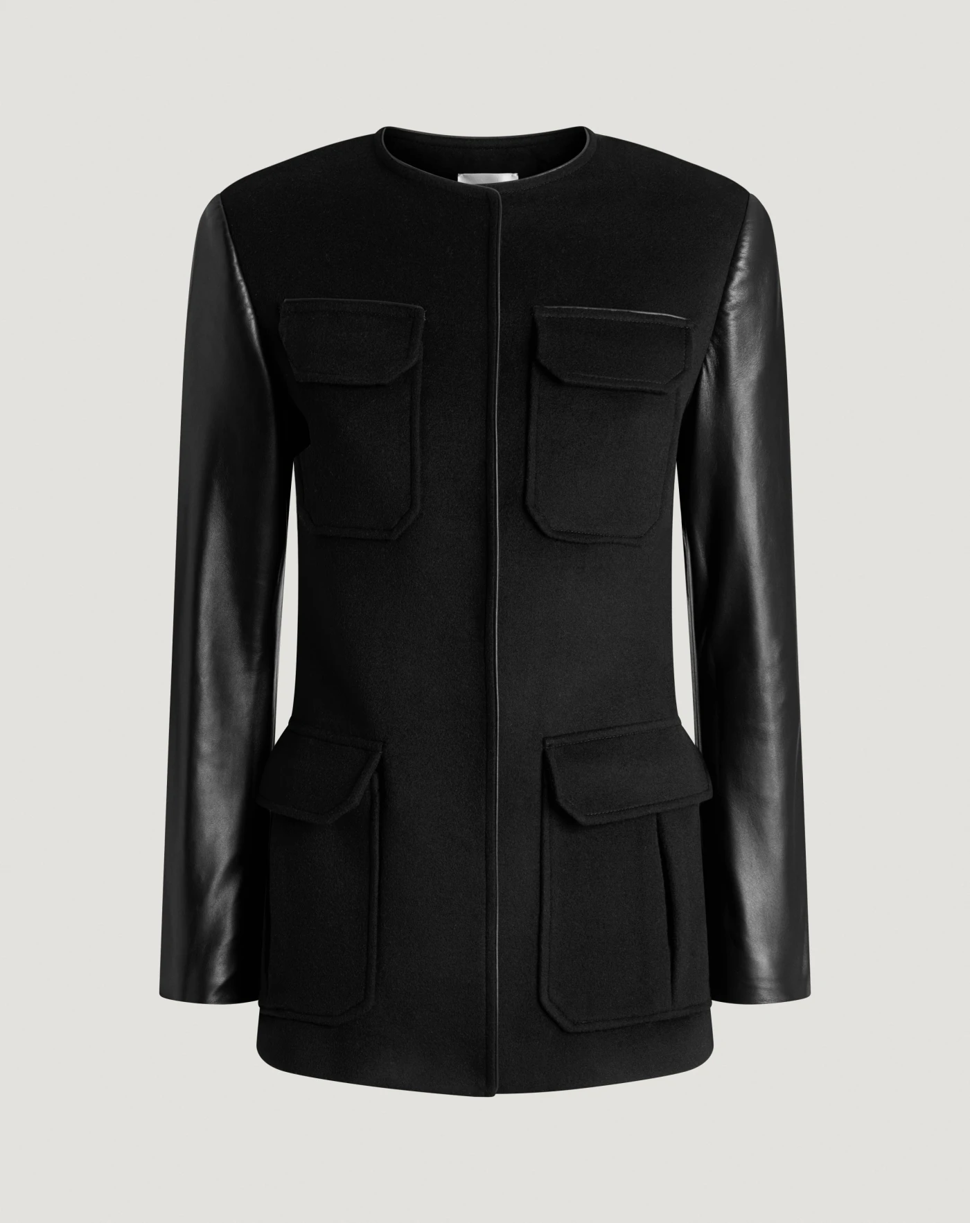 Jacket in wool and cashmere drap