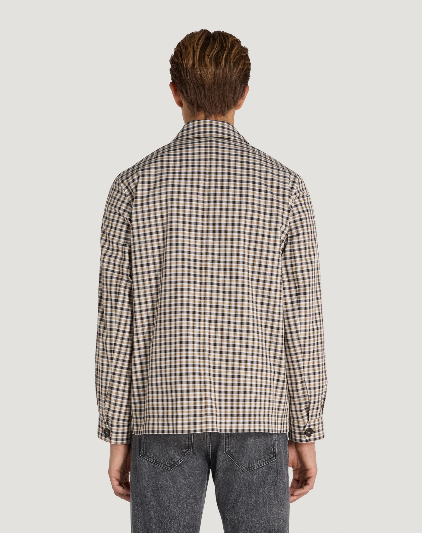 Checked cotton field jacket for men, camel | PT Torino
