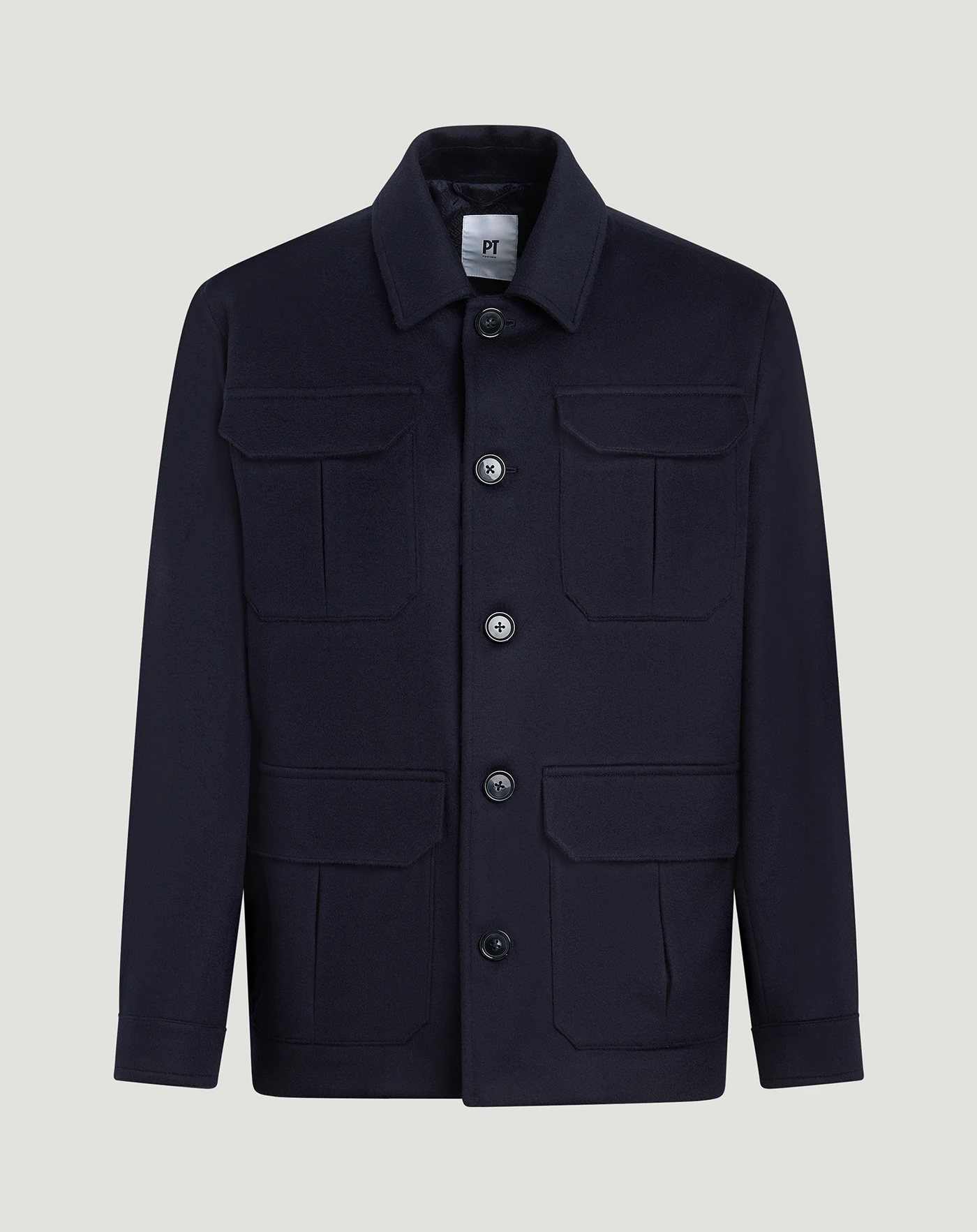Jacket in wool and cashmere drap