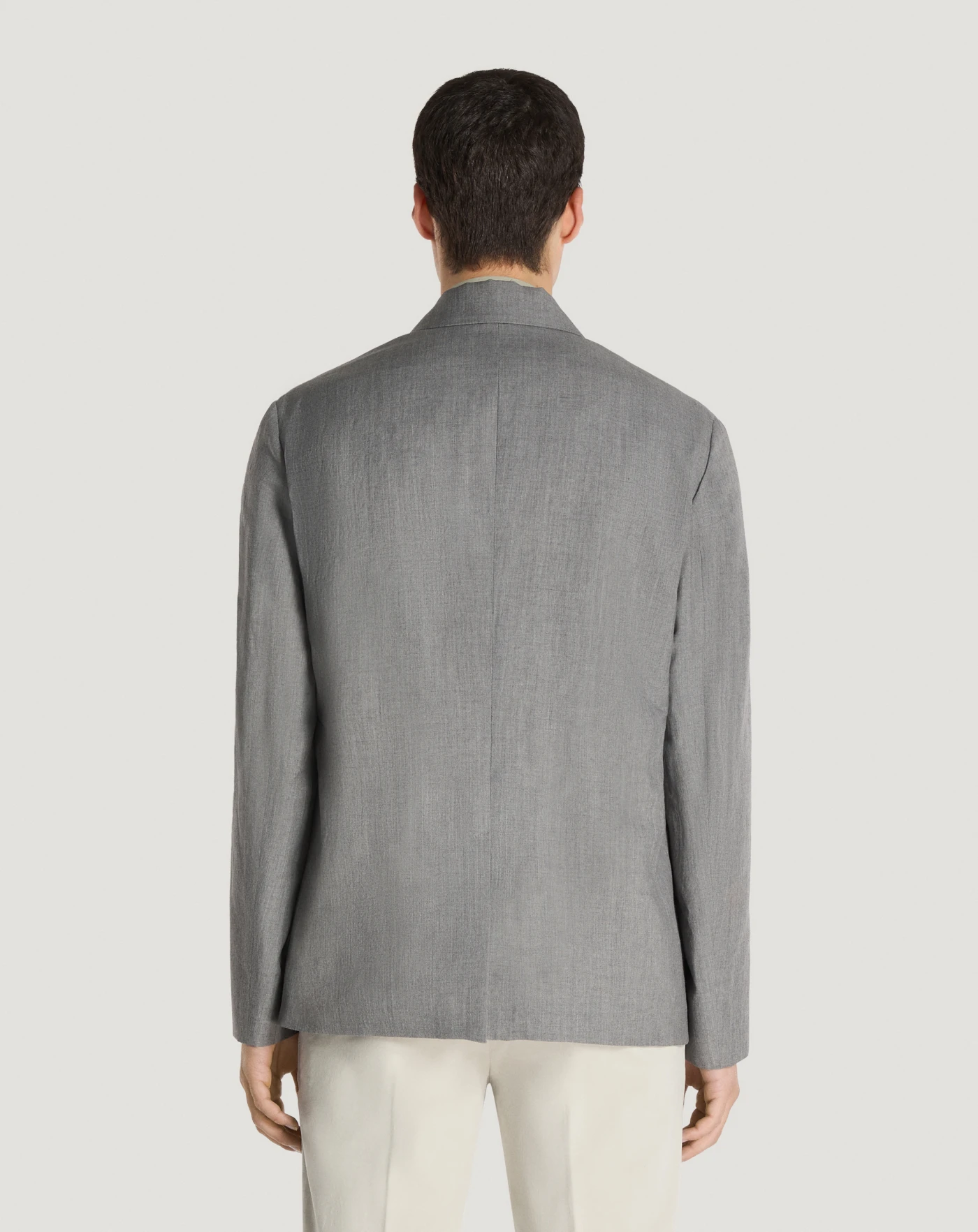 Wool and linen blazer jacket for men, gray | PT Torino
