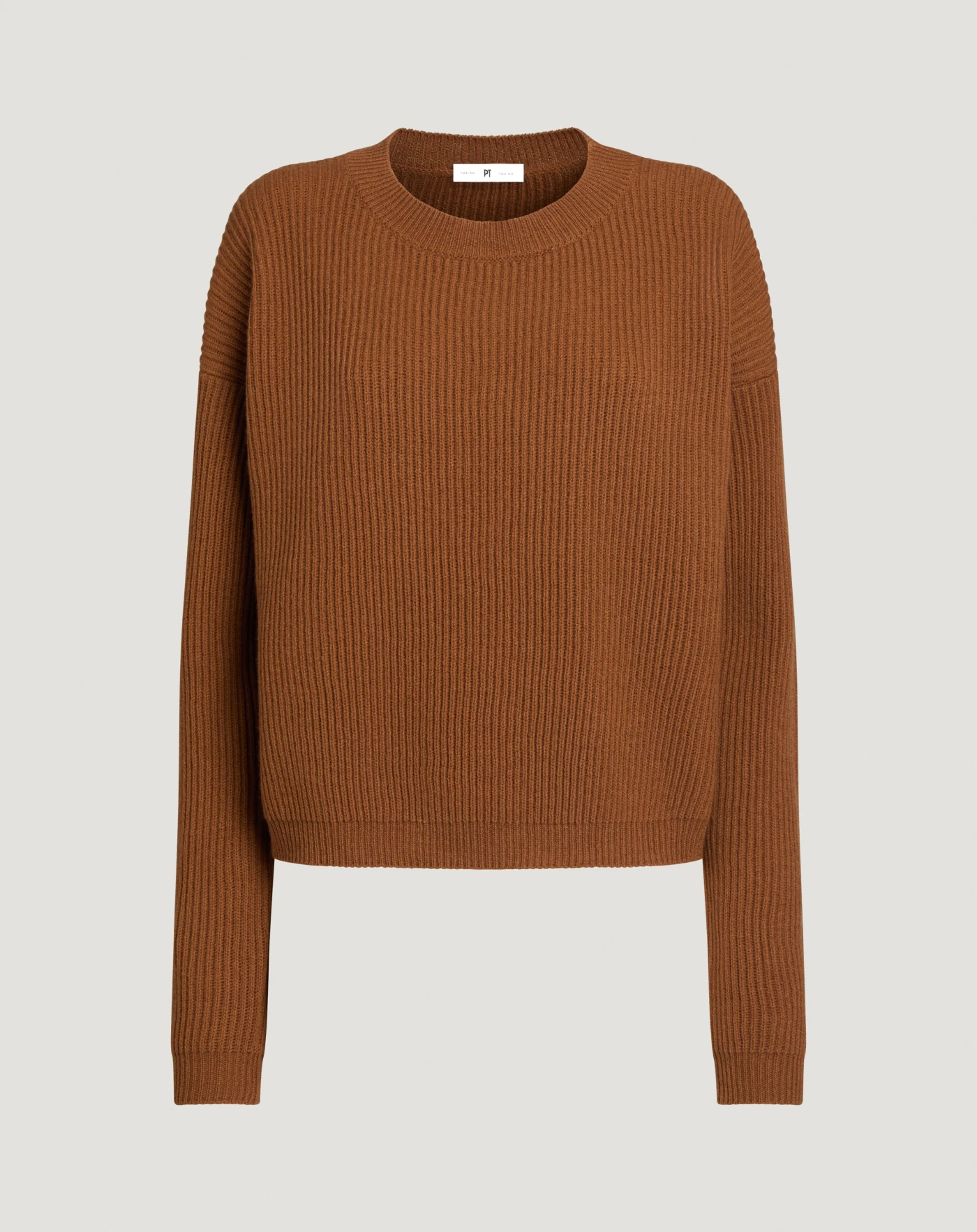 Boxy jumper in wool and cashmere tricot