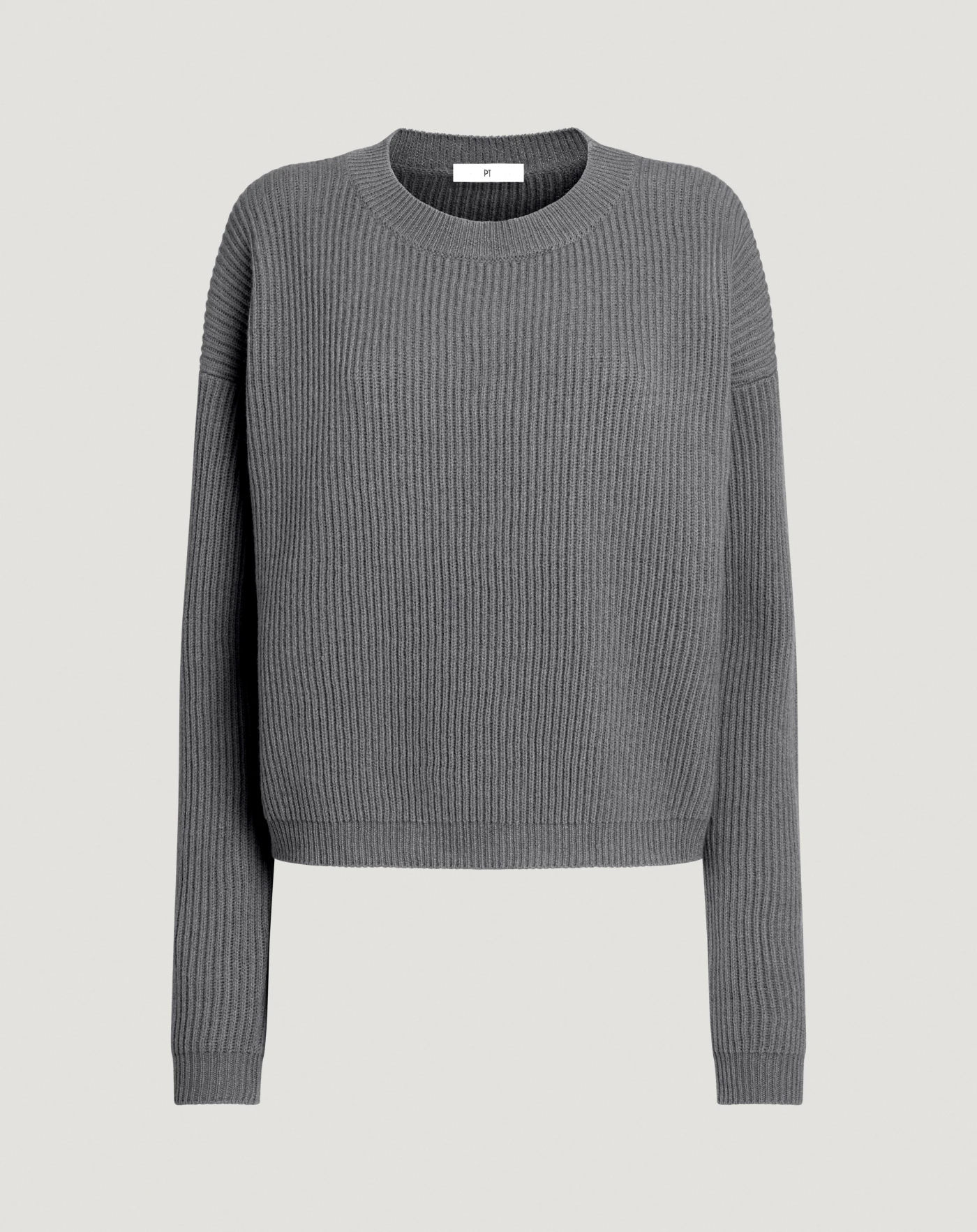 Boxy jumper in wool and cashmere tricot