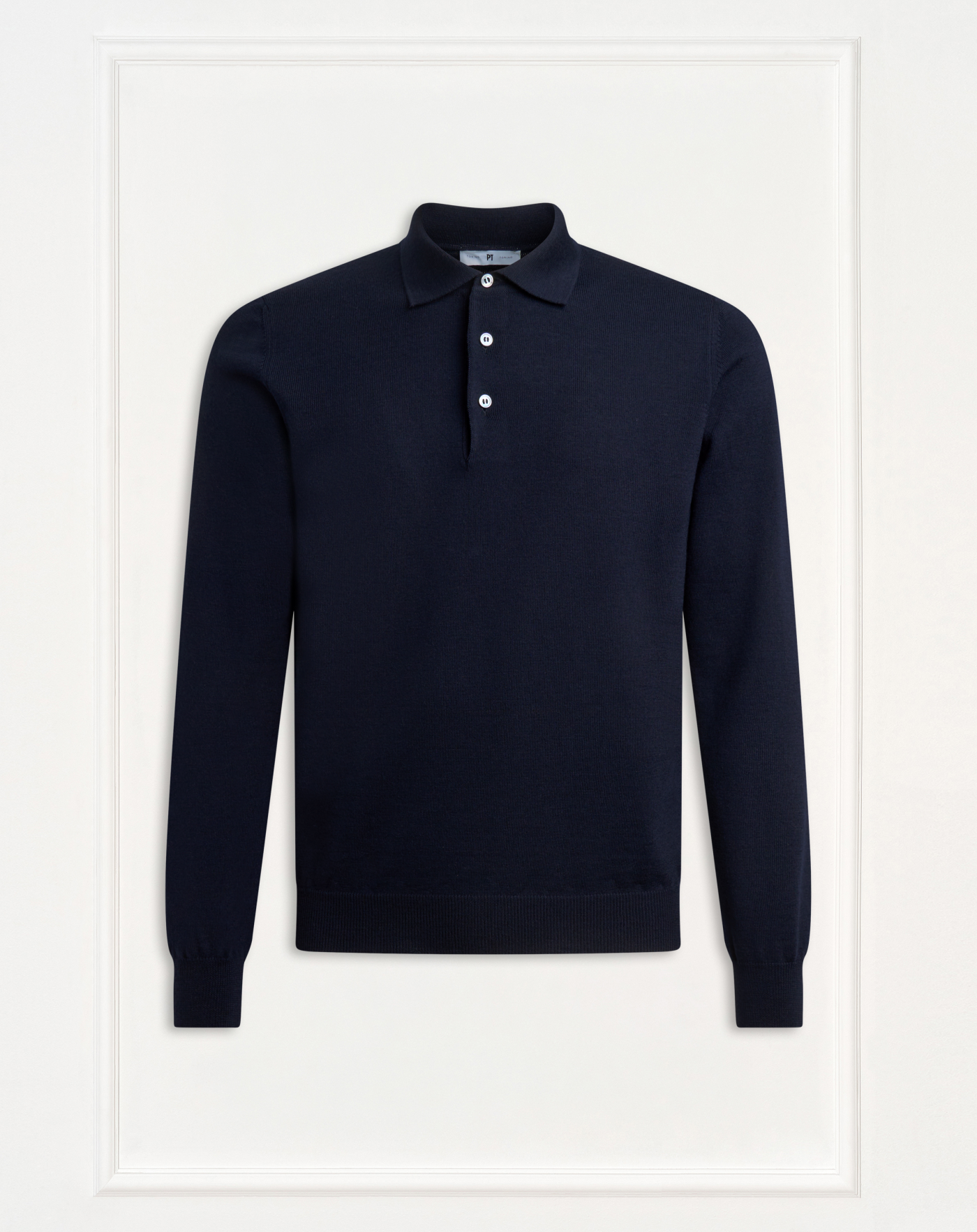 Jumper with polo collar in wool