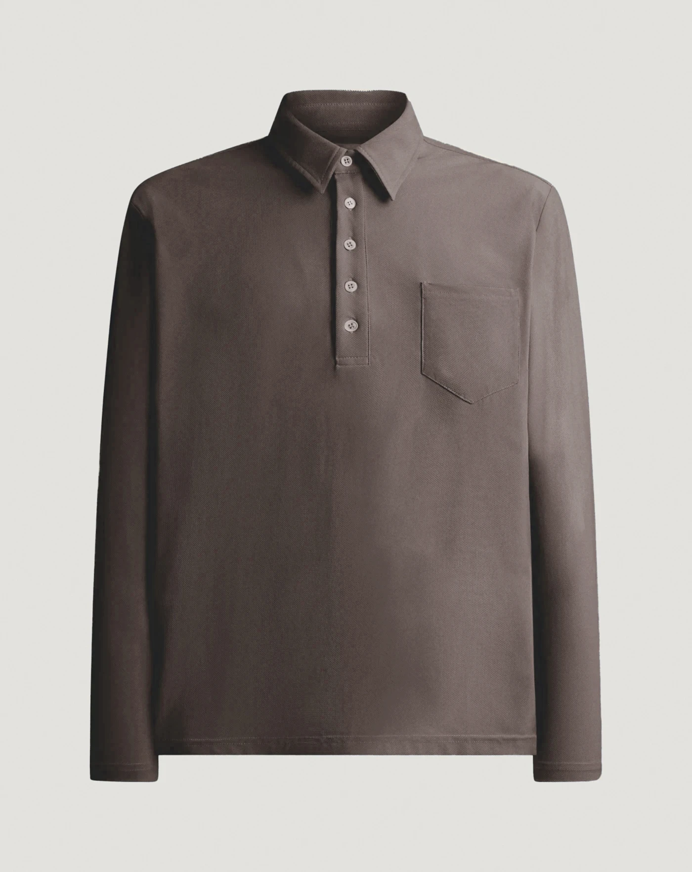 Polo neck jumper in cotton jersey and silk