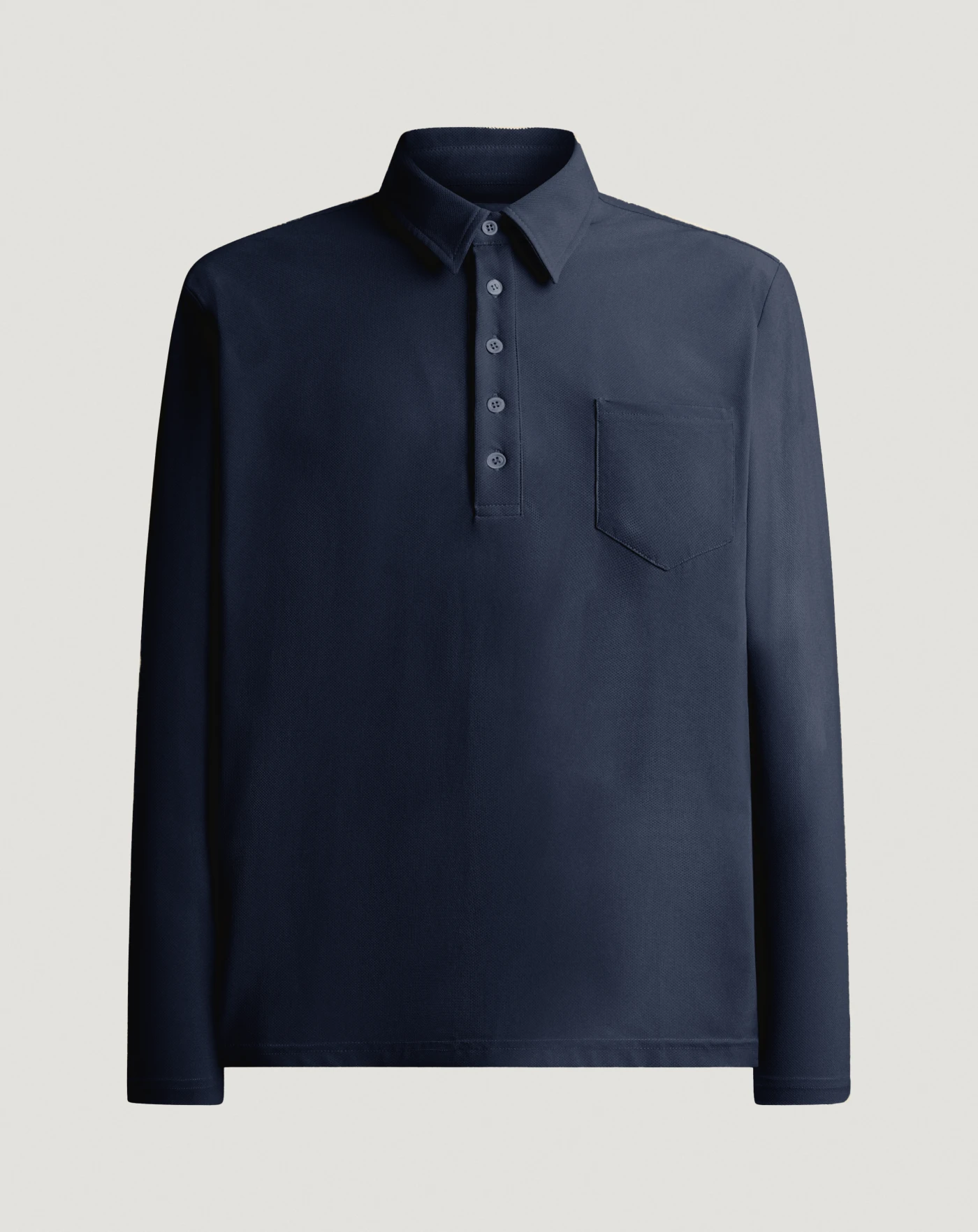 Polo neck jumper in cotton jersey and silk