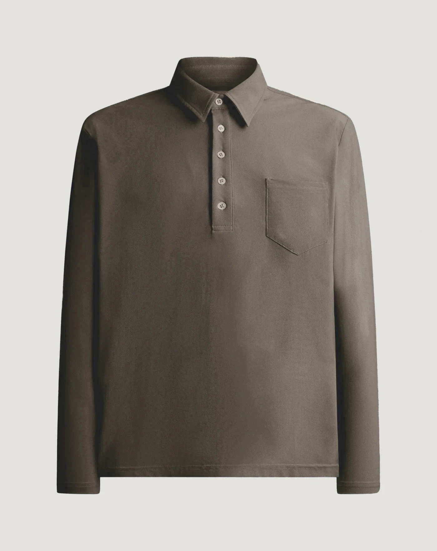 Polo neck jumper in cotton jersey and silk