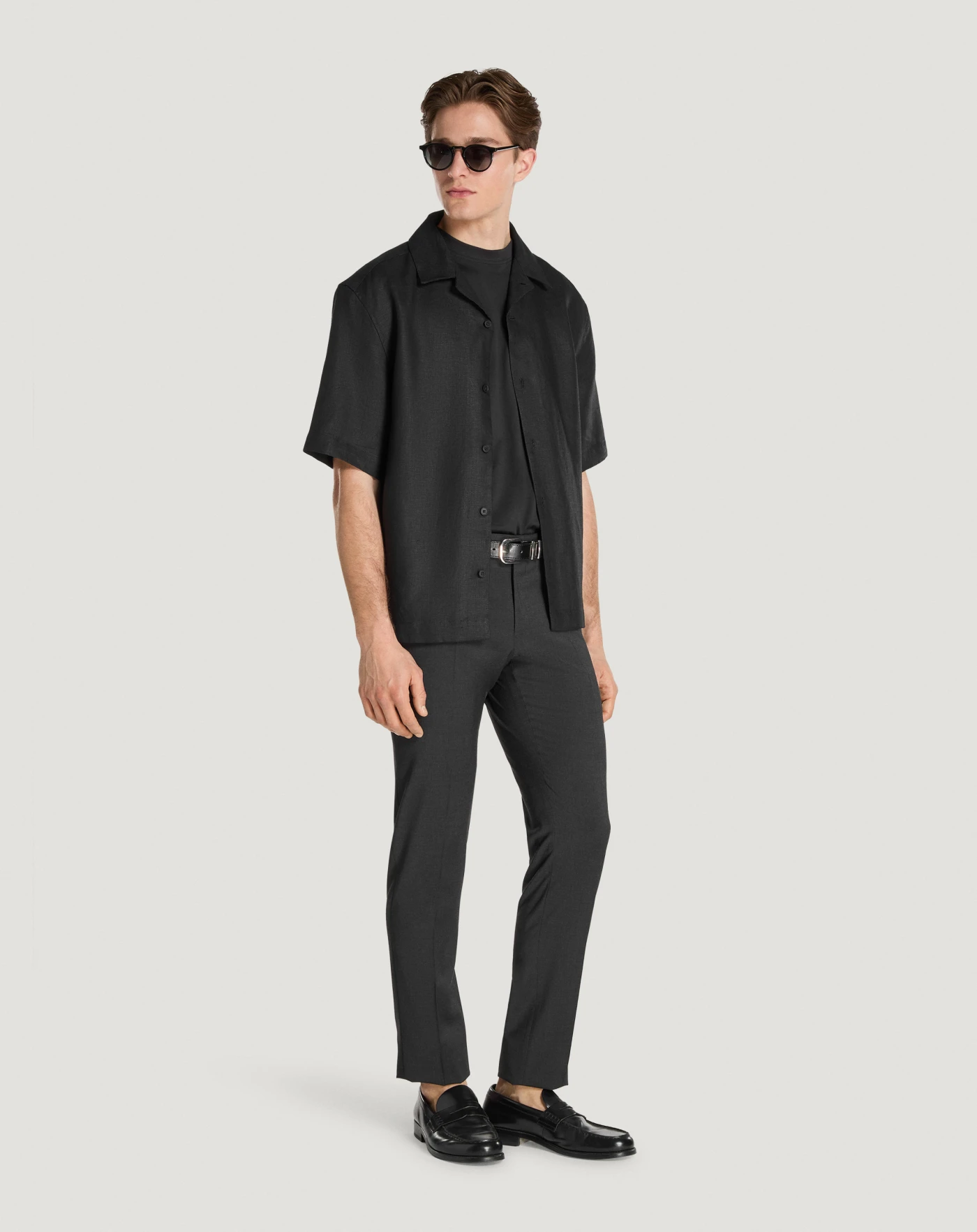 T-shirt in jersey di cotone e seta da uomo, nero | PT Torino