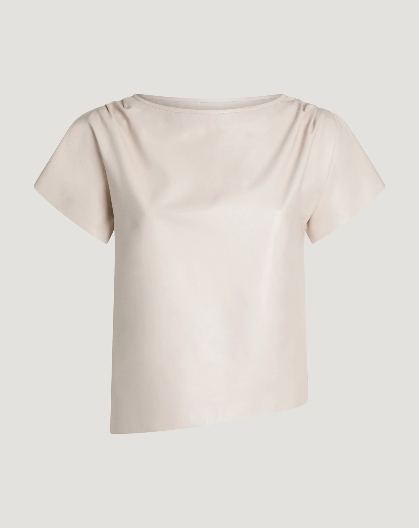 Top asimmetrico in pelle
