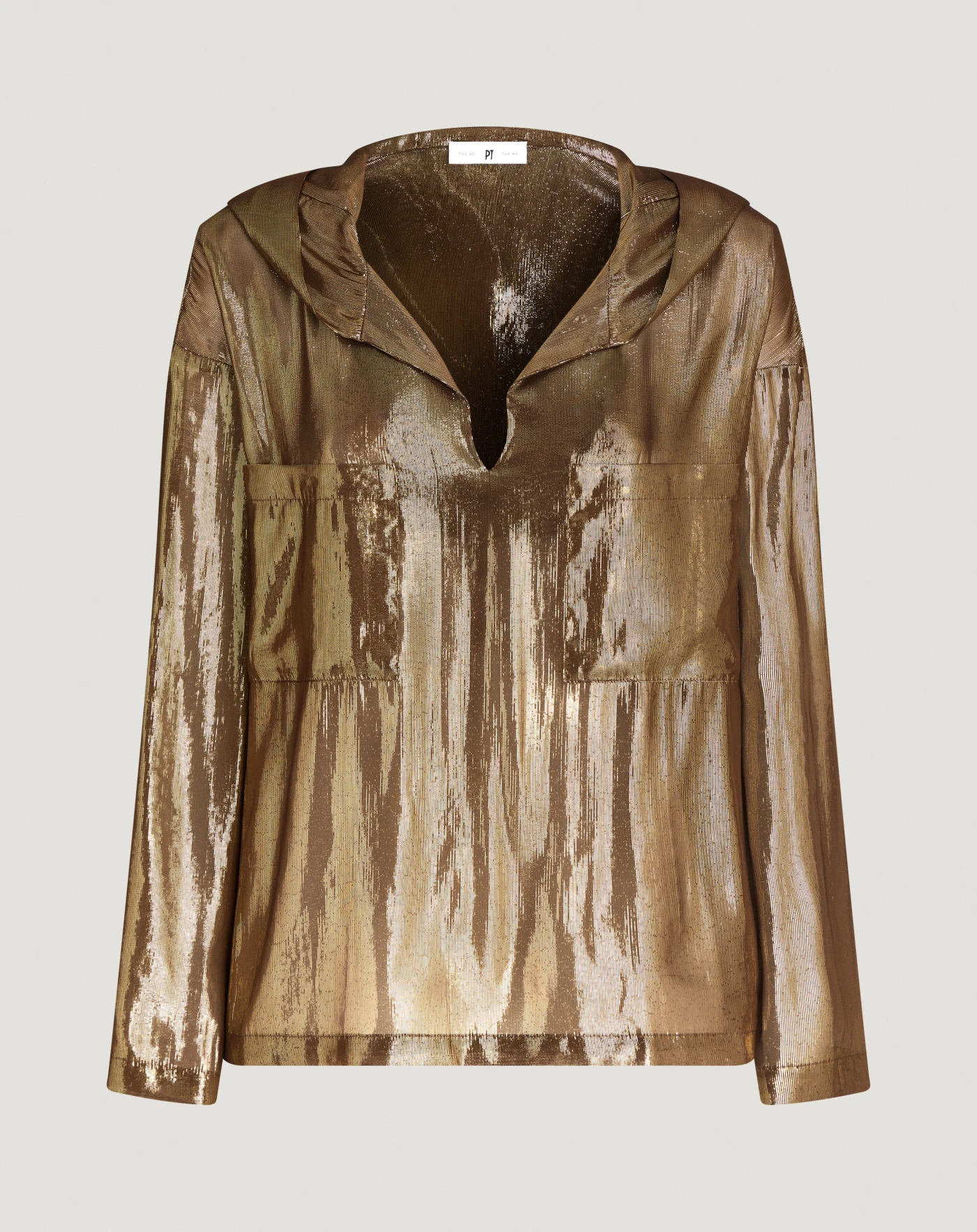 Blusa in lamé fluido