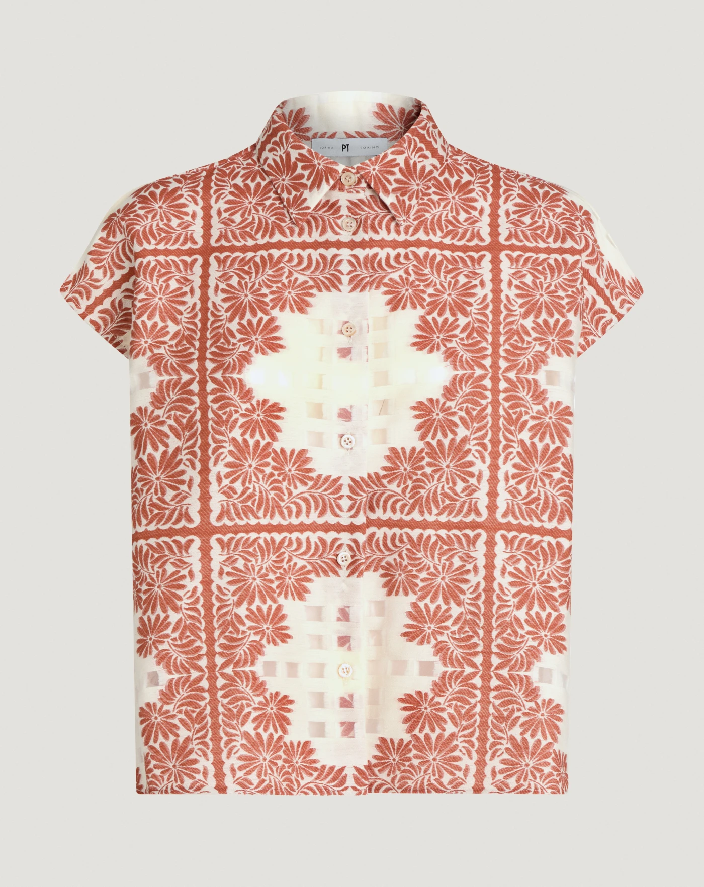 Camicia in cotone jacquard