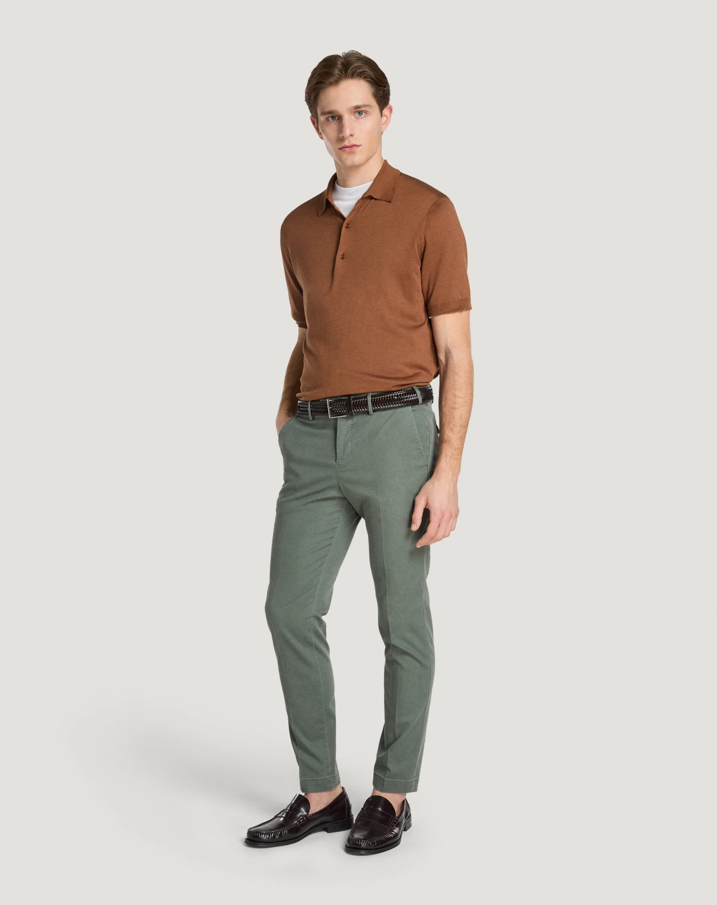 Super slim trousers Master in delavé stretch cotton for men