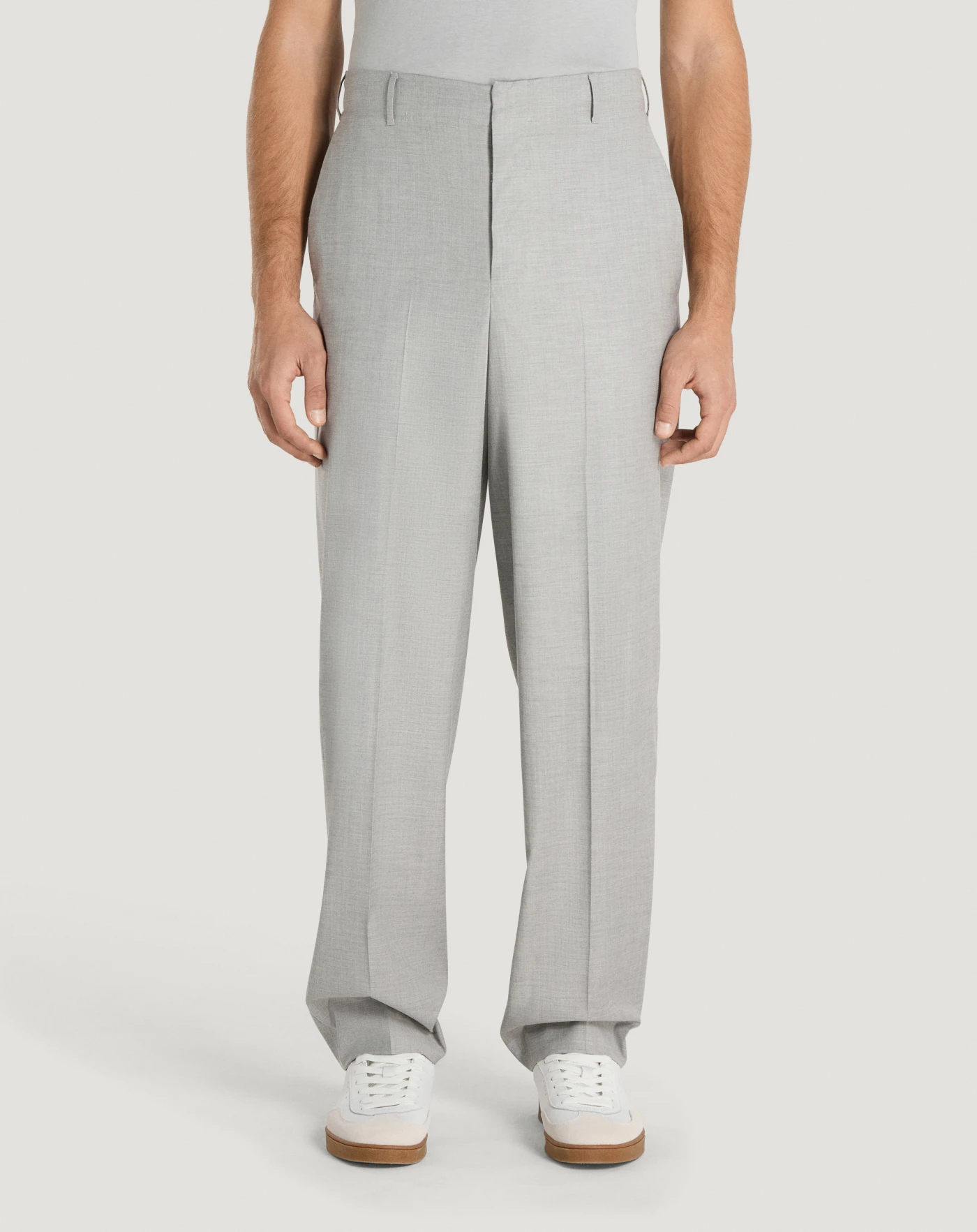 Oxford wool trousers for men, gray | PT Torino