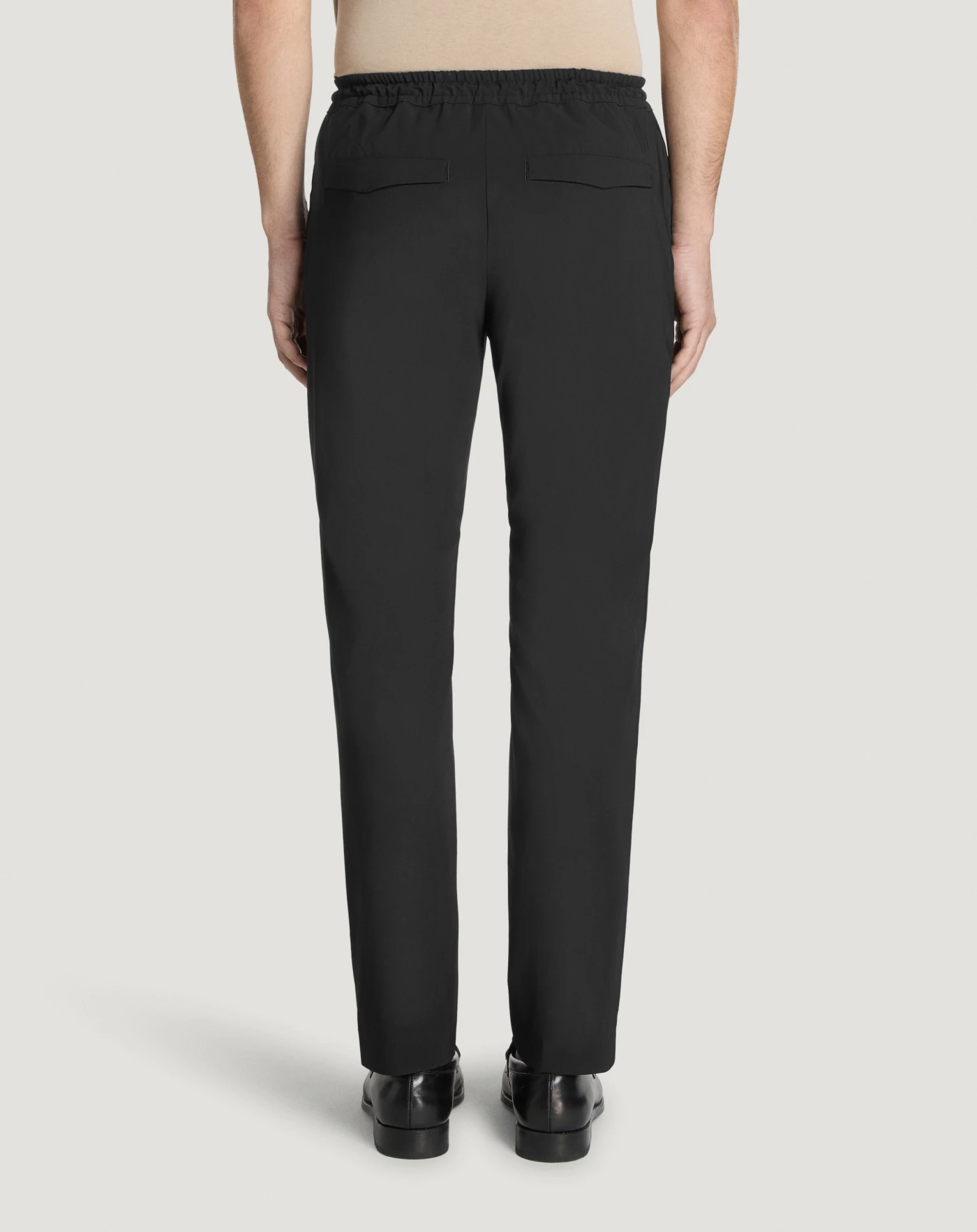 Omega stretch organic fabric trousers for men, black | PT Torino