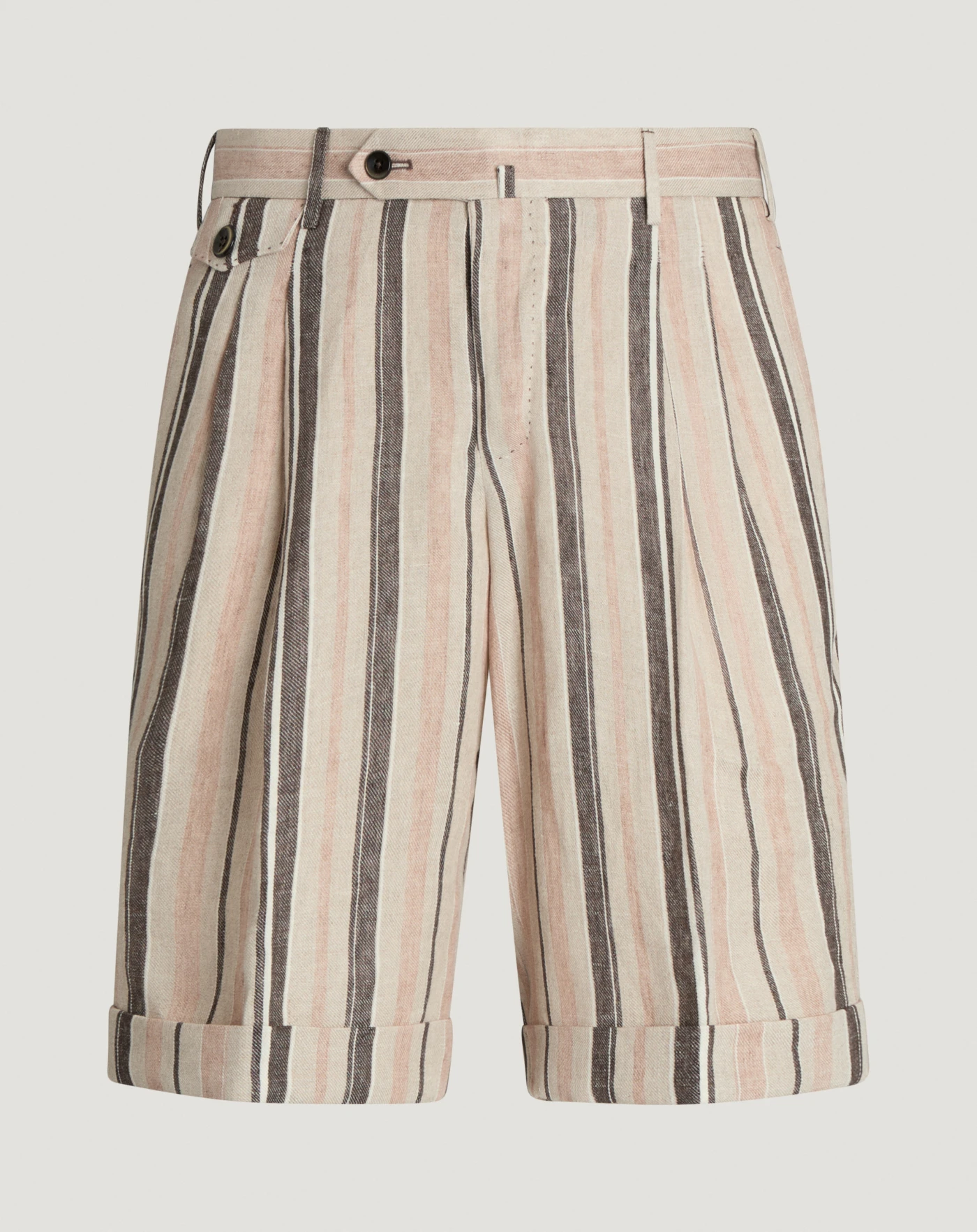 Bermuda in lino a righe