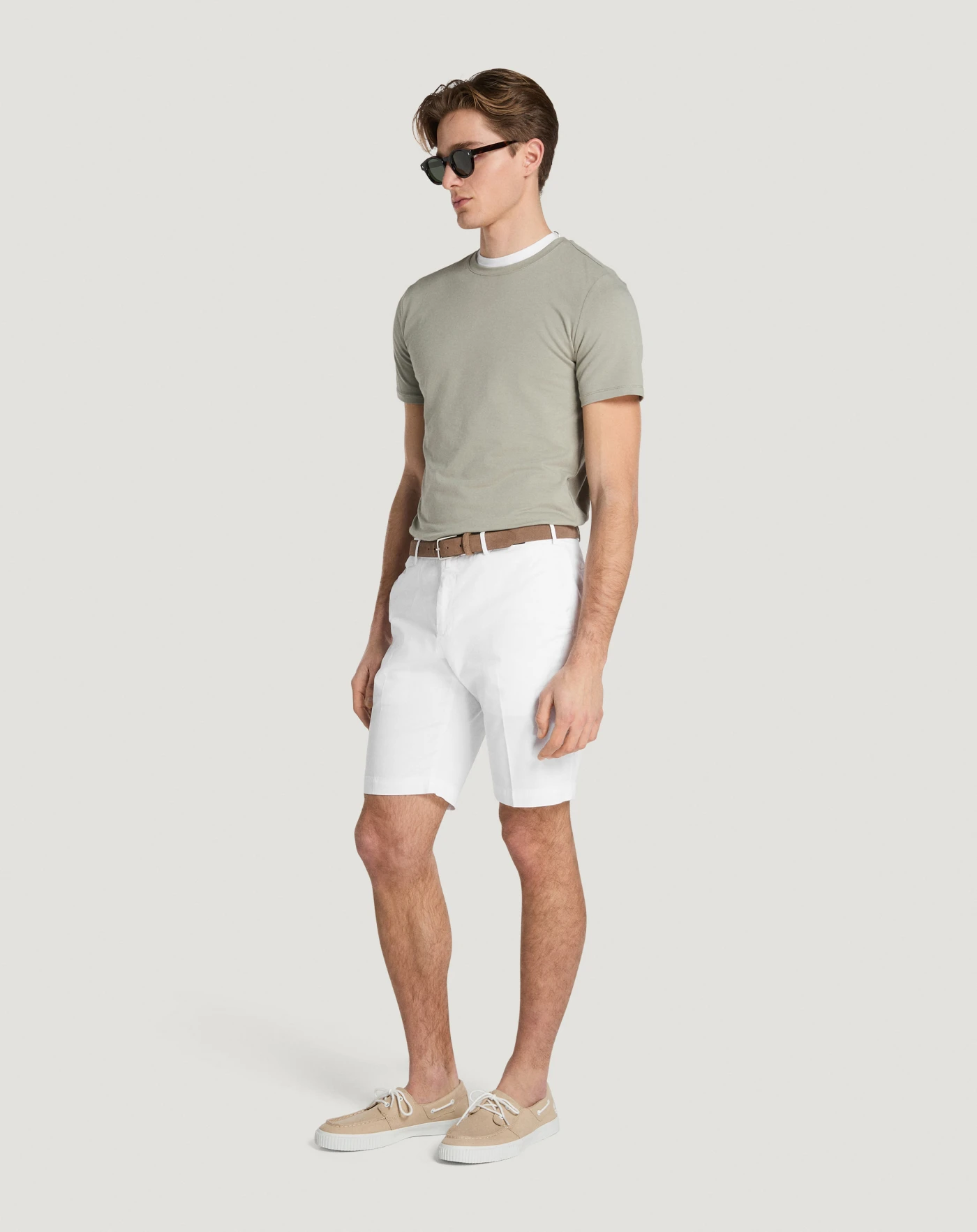 Stretch gabardine Bermuda shorts for men, white | PT Torino