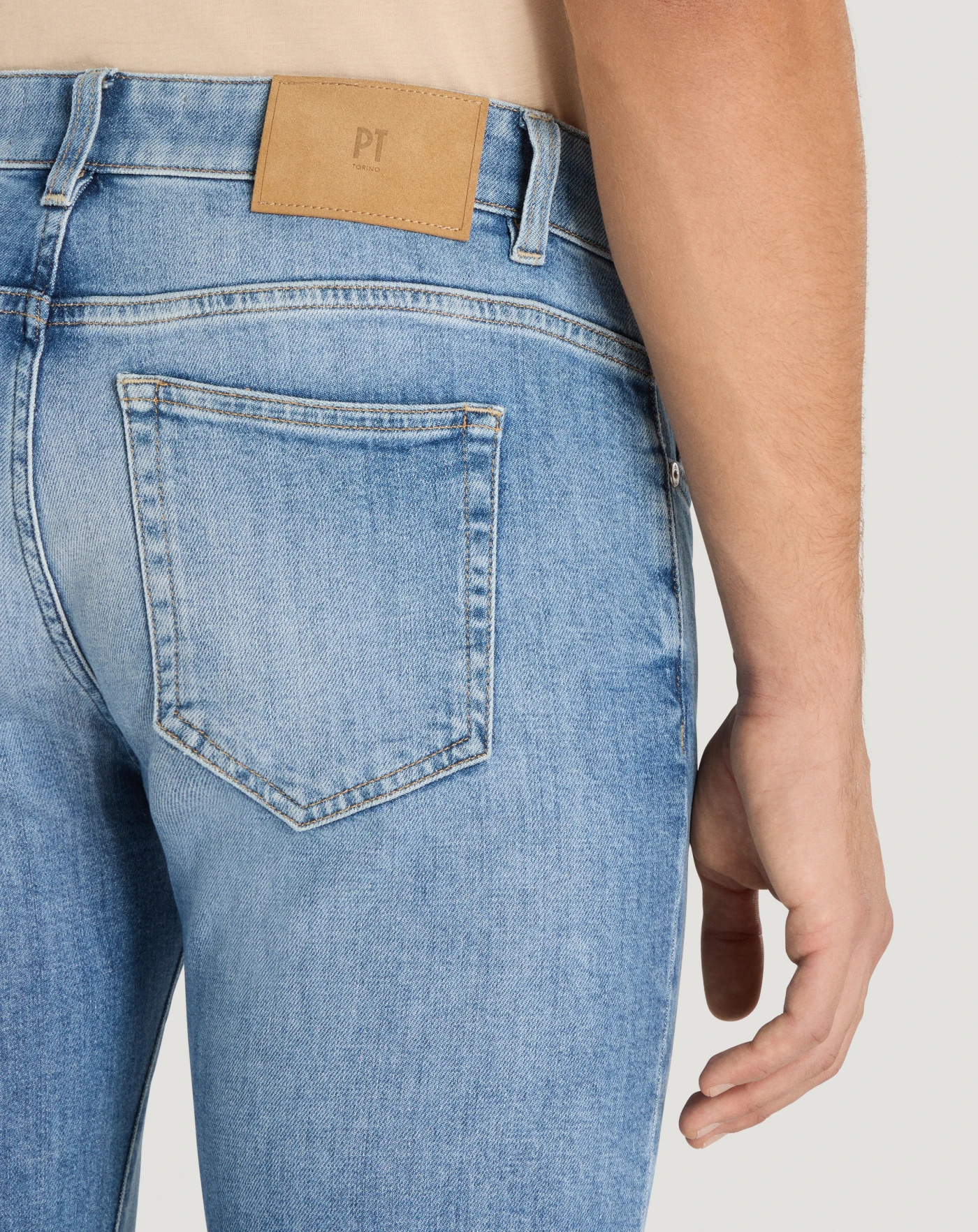Swing stretch organic denim jeans for men, blue | PT Torino