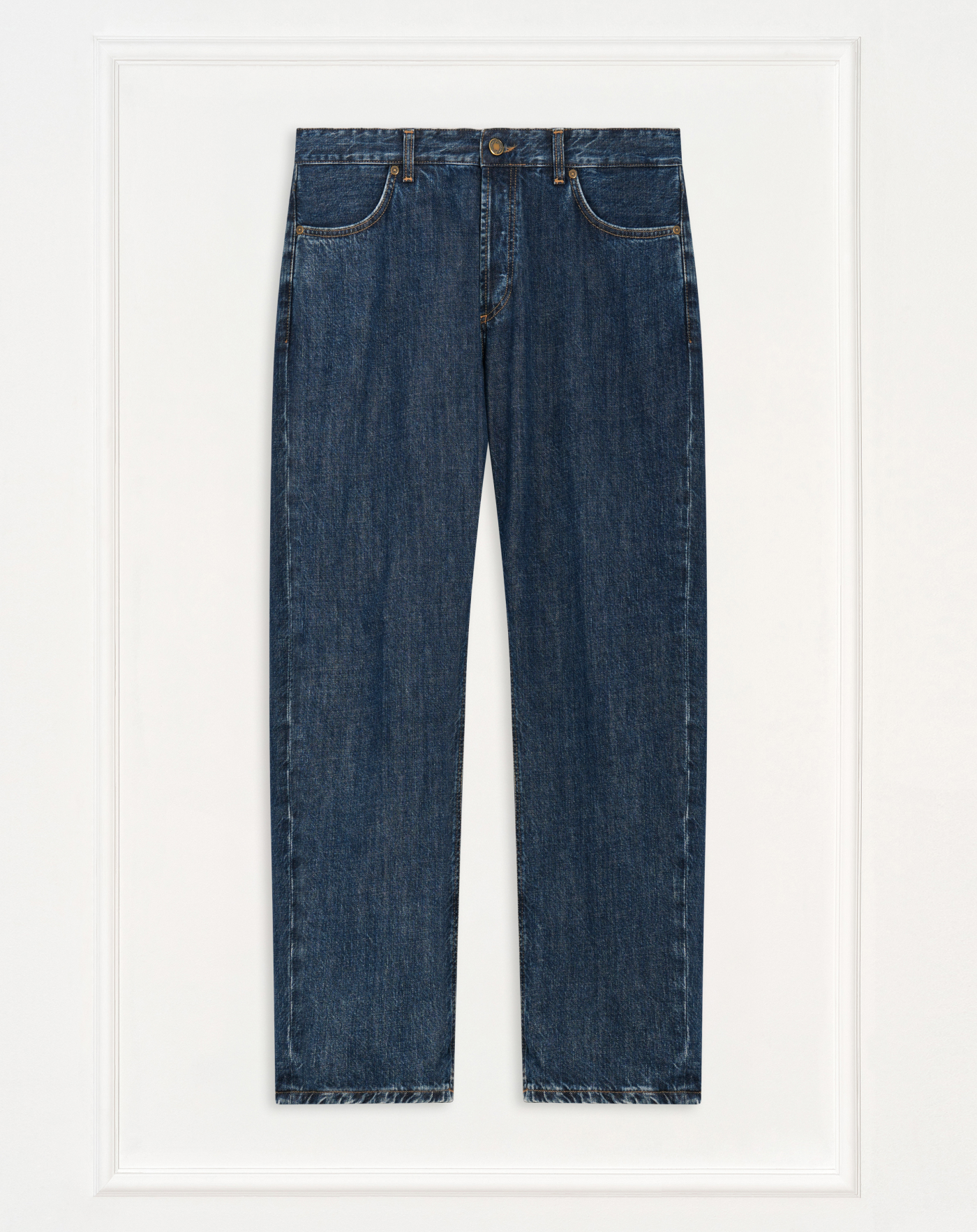 Barrel jeans in rigid denim