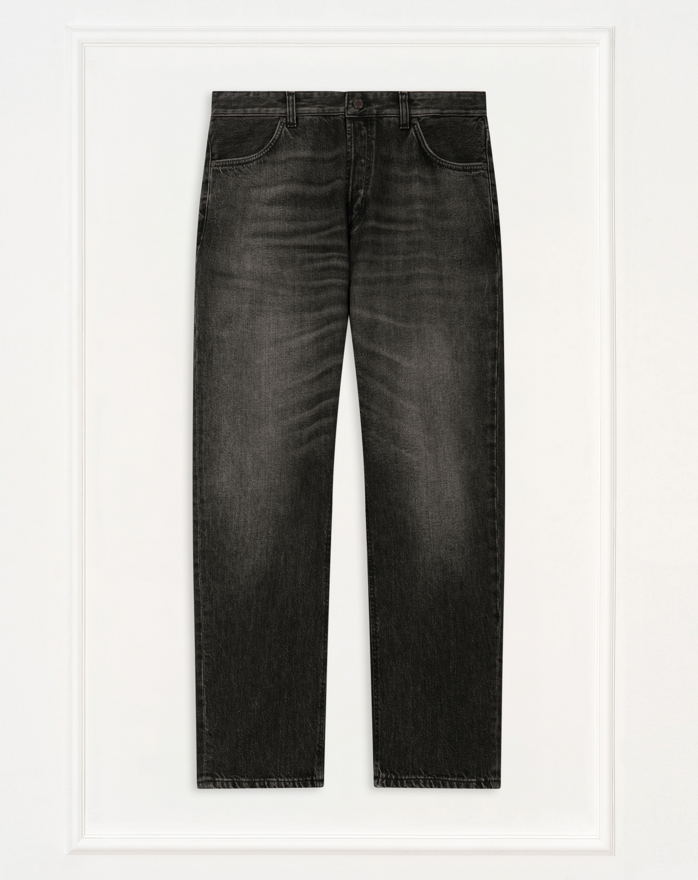 Barrel jeans in black rigid denim