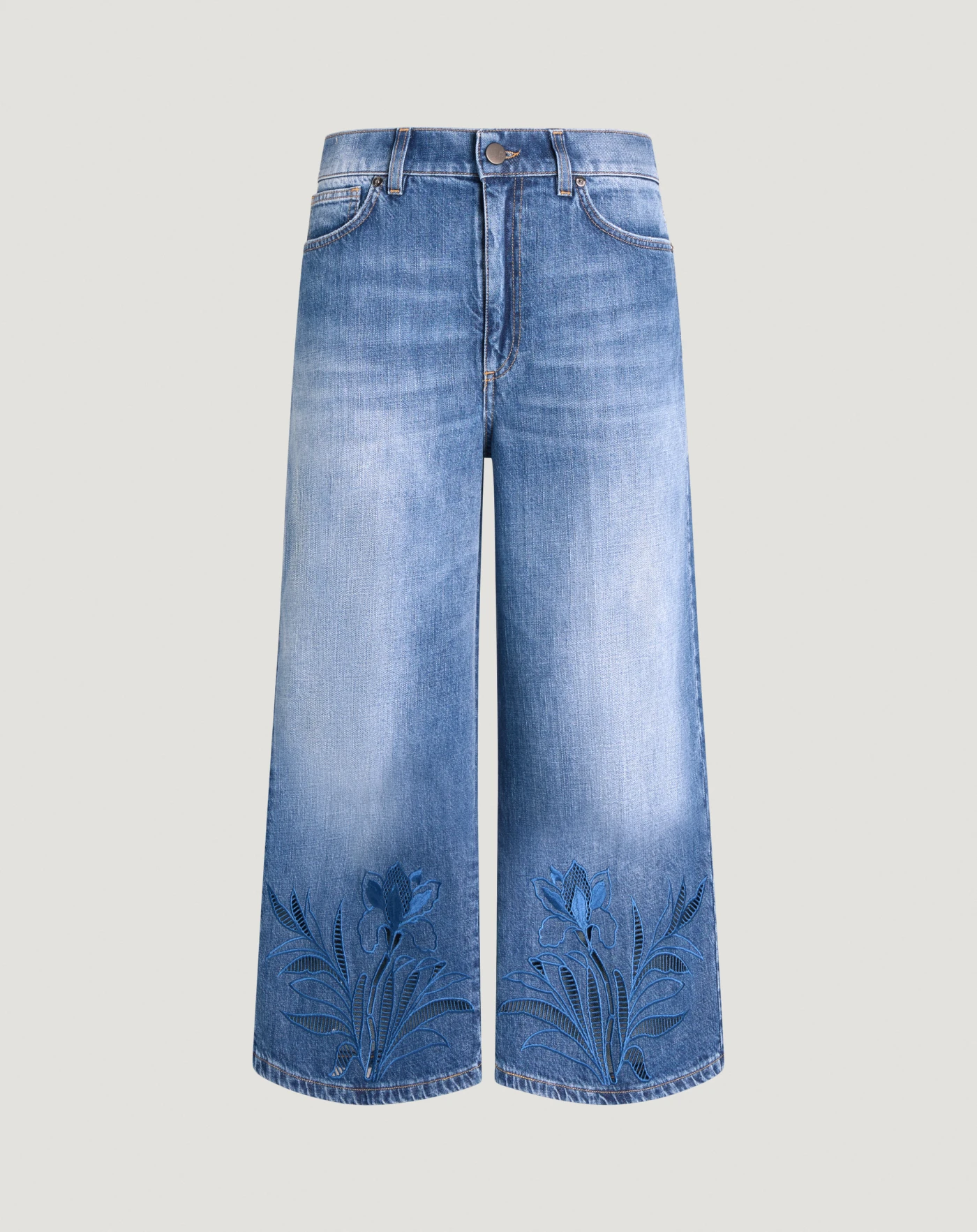 Jeans Rita aus Denim mit Stickerei