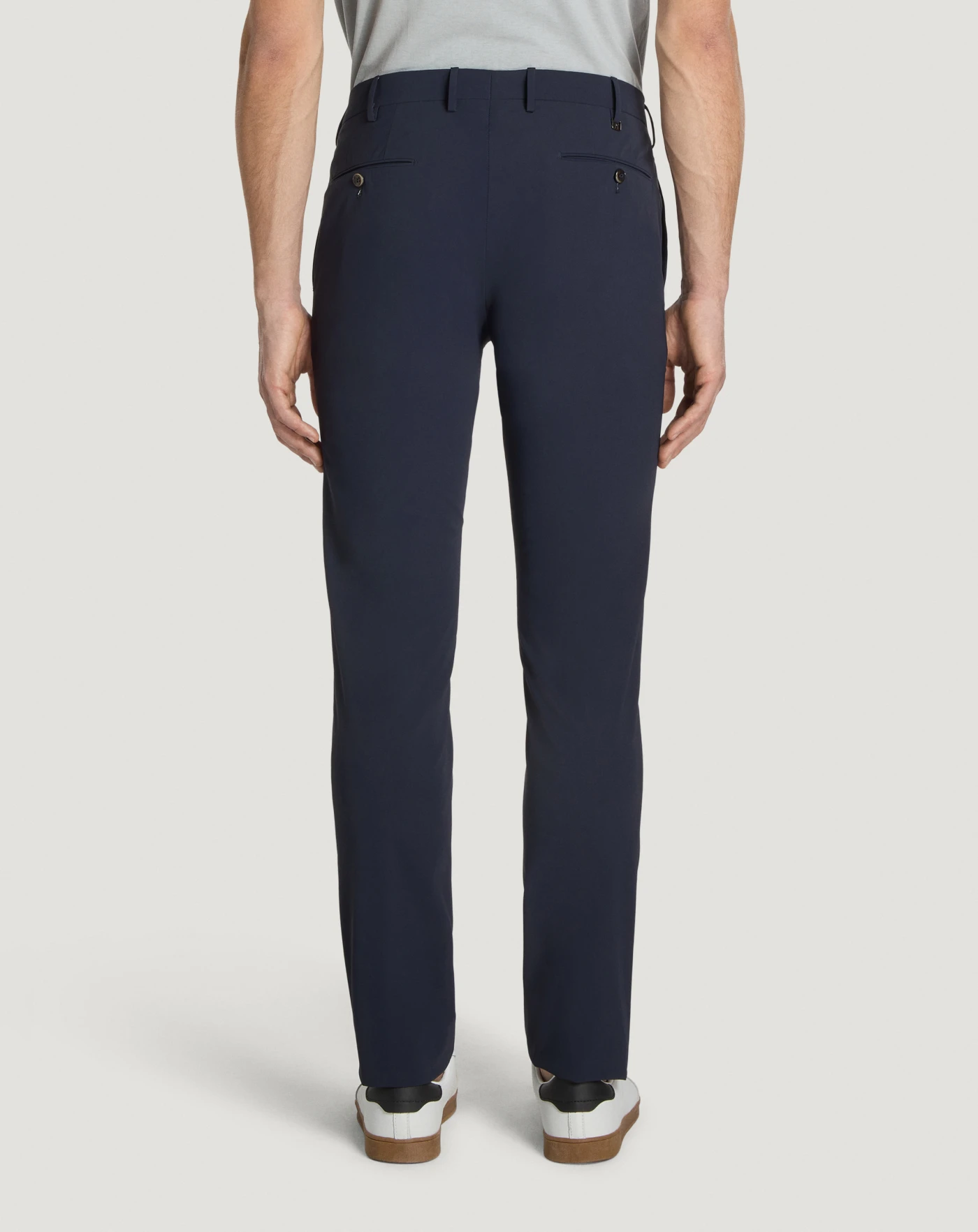 Pantaloni Slim in tessuto organico stretch da uomo, blu navy