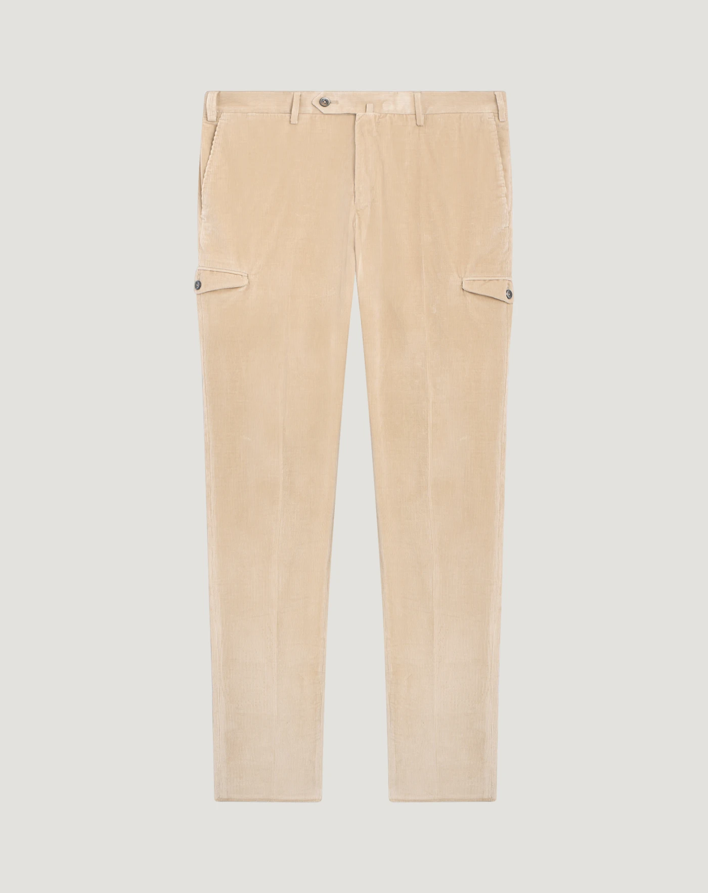 Slim clean cargo trousers in stretch velvet