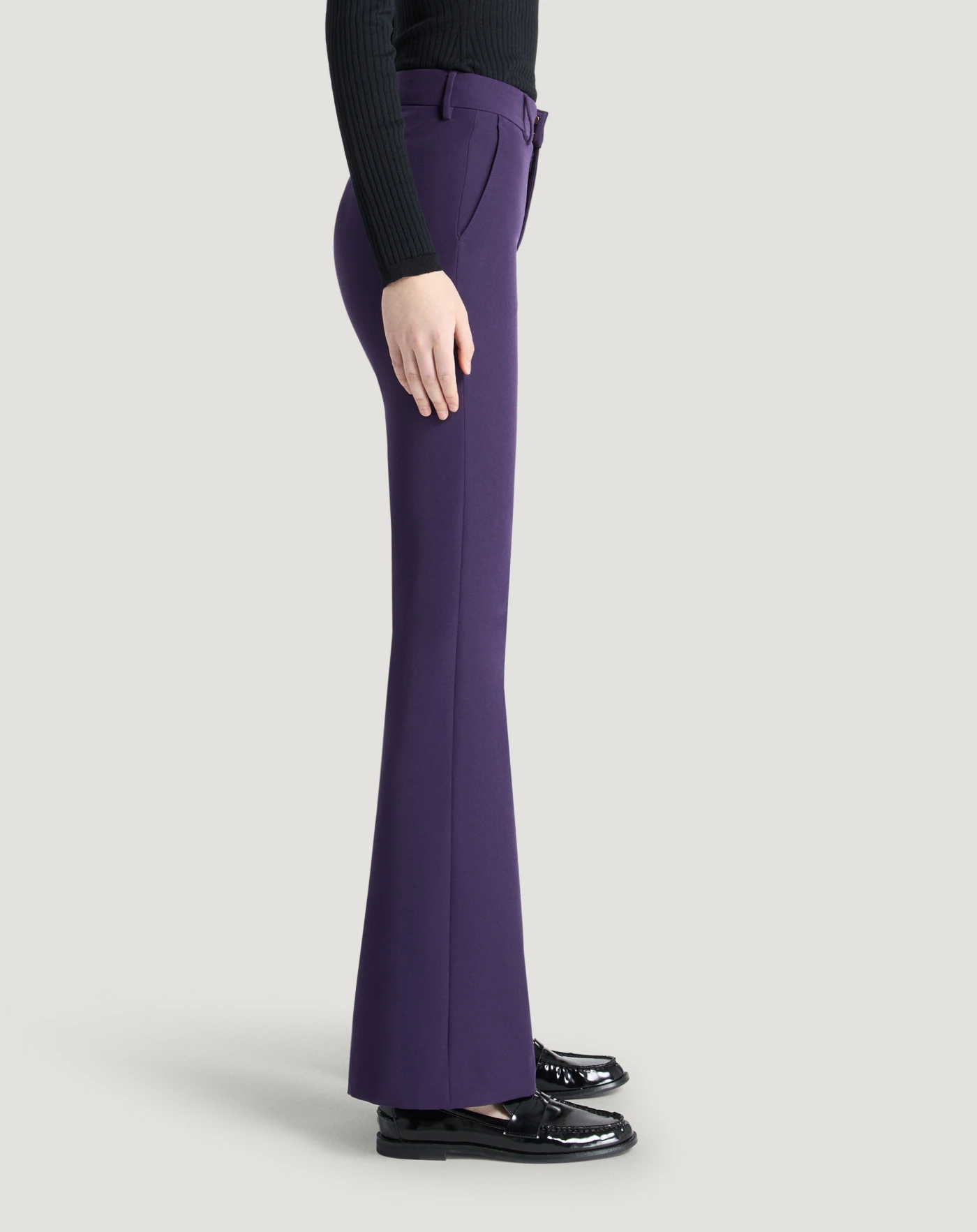 Elsa trousers in stretch tricotine for women, purple | PT Torino