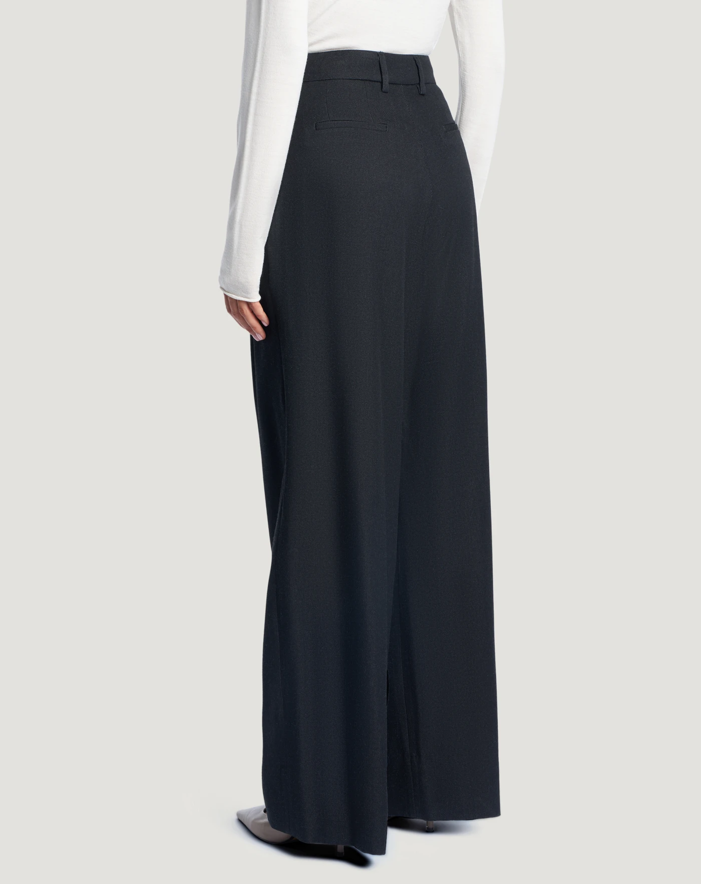 Frankie trousers in wool and cotton for women, black | PT Torino