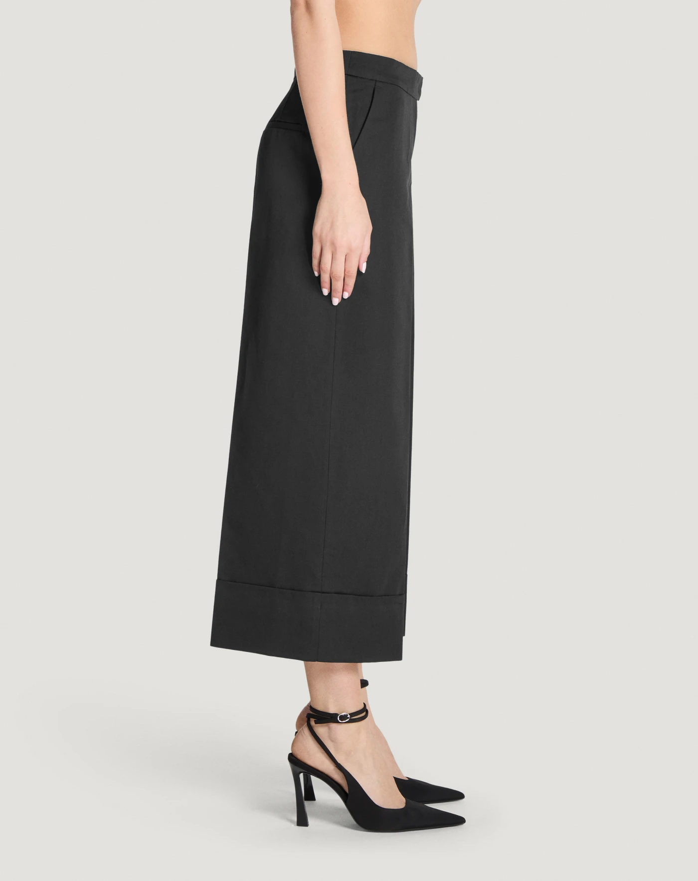 Pantaloni Colette in gabardina di cotone da donna, nero | PT