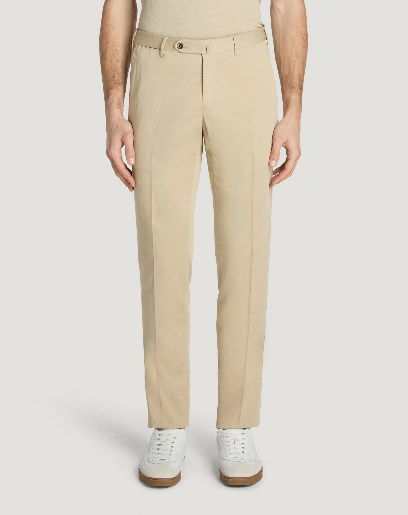 PT　TORINO チノパン 46 ベージュ Slim silkochino trousers for men, beige | PT Torino