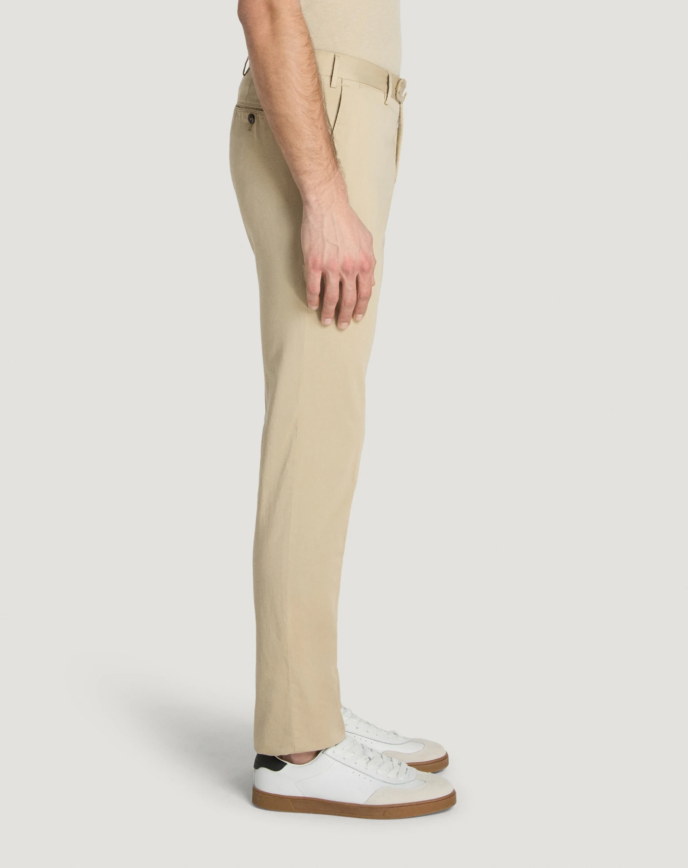 Slim silkochino trousers for men, beige | PT Torino