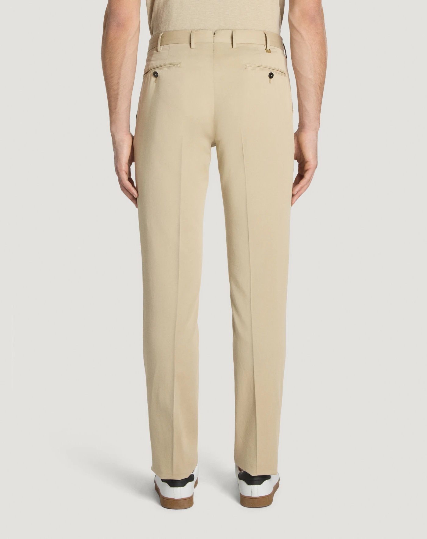 Slim silkochino trousers for men, beige | PT Torino