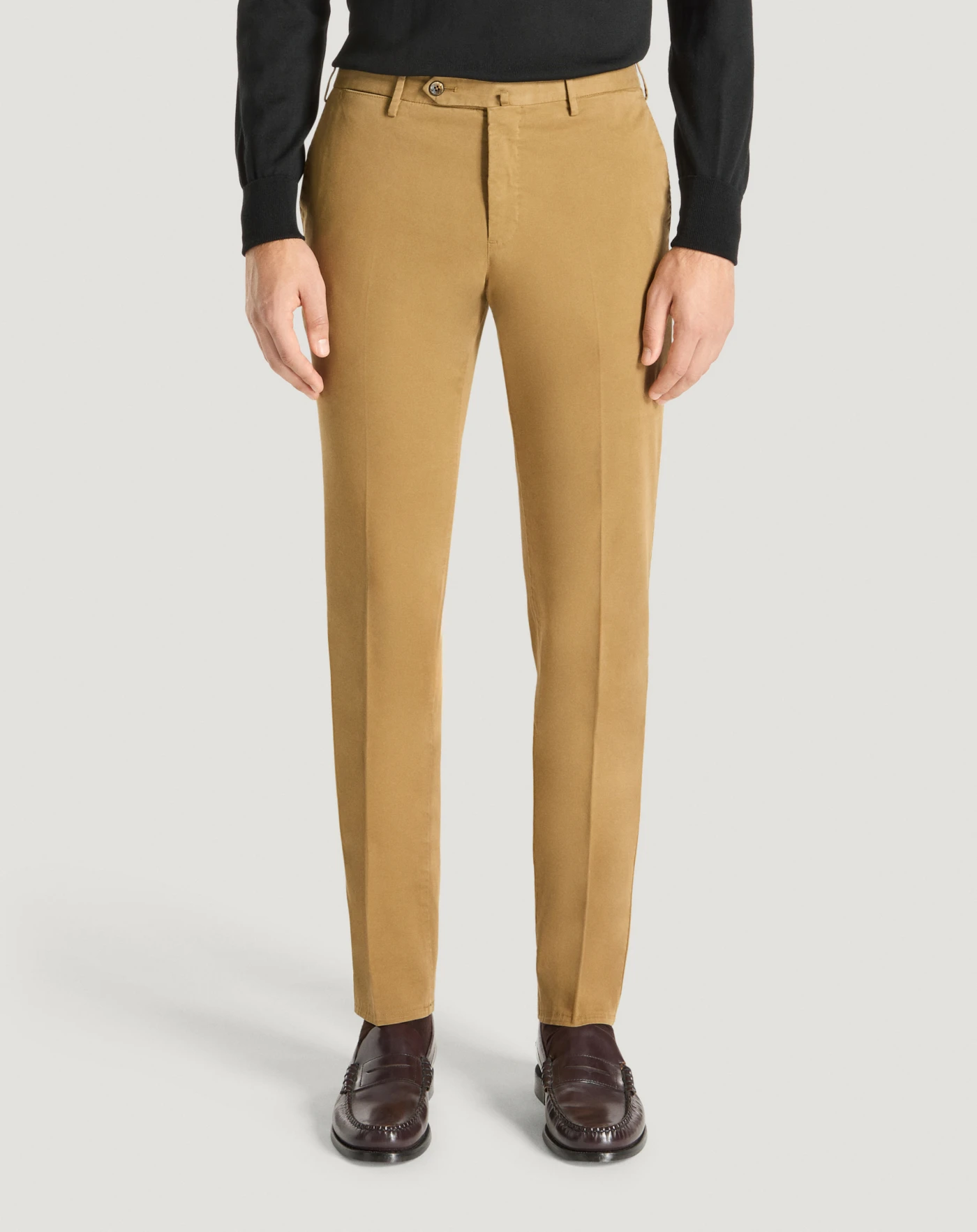 Slim trousers in Batavia cotton for men, ochre | PT Torino
