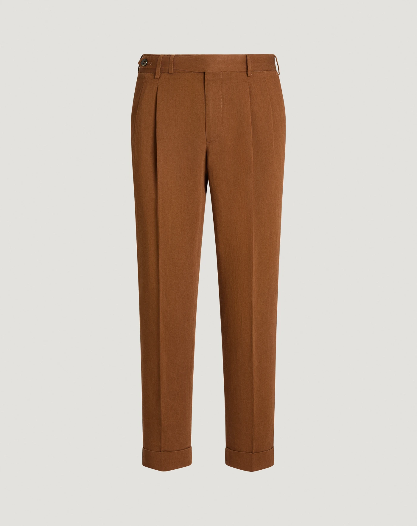 Cotton gabardine and linen trousers