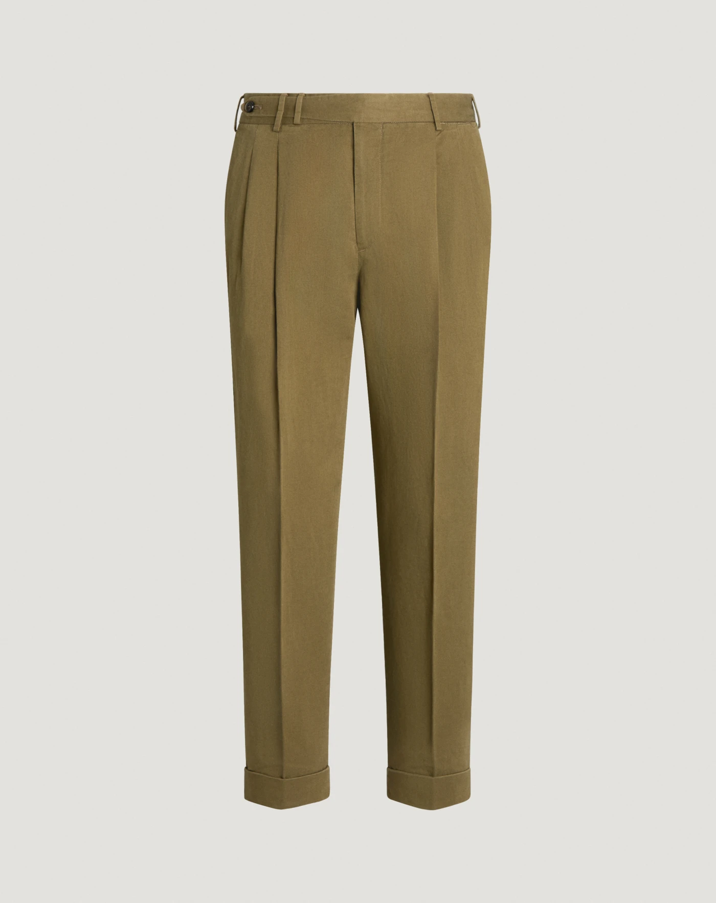 Cotton gabardine and linen trousers