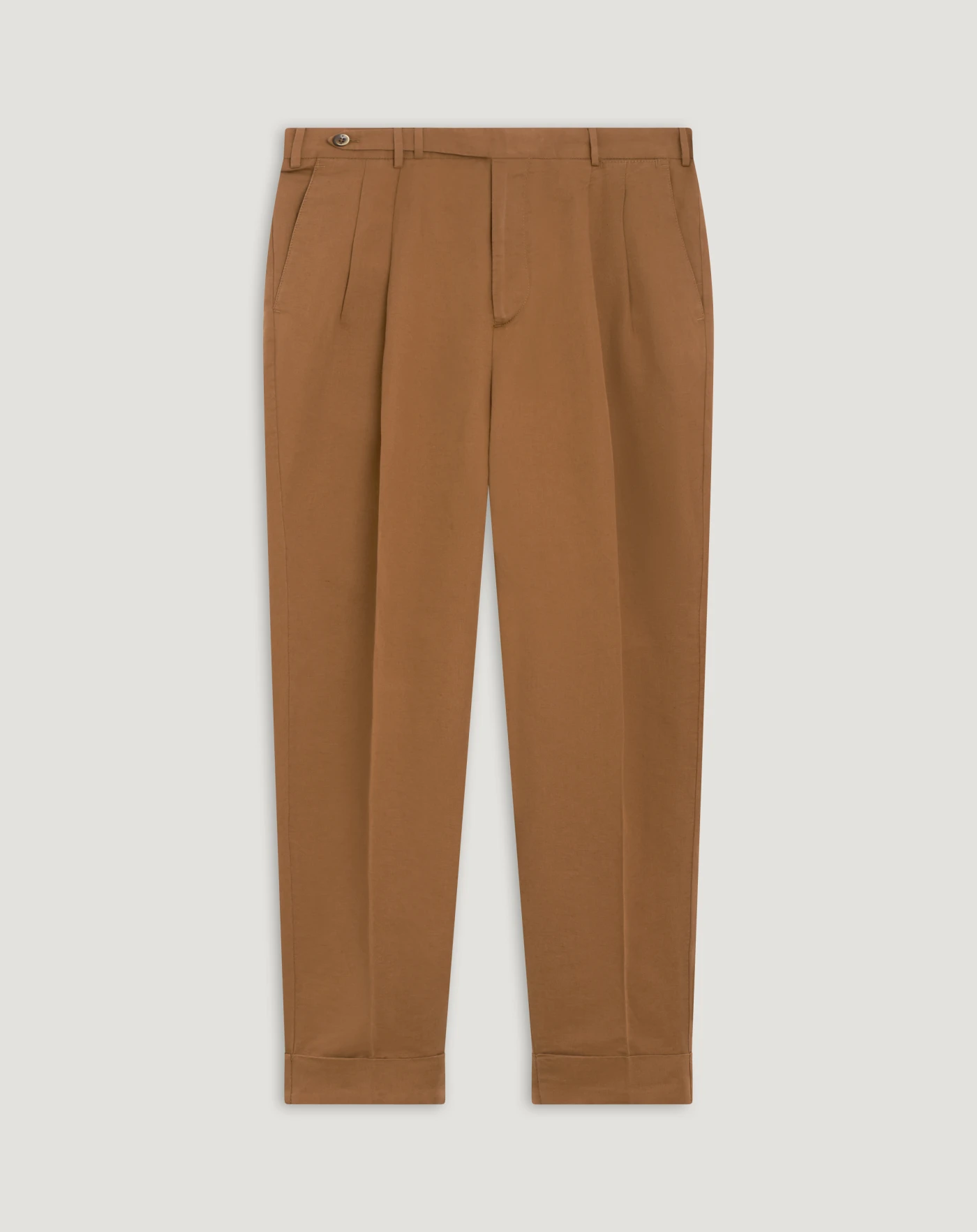 Carrot trousers in linen and cotton twill