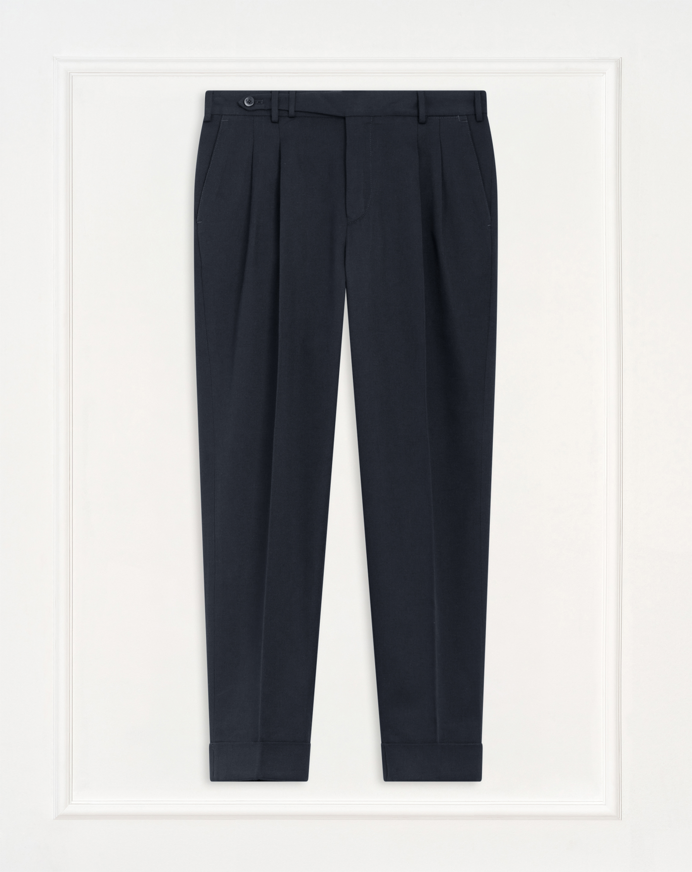 Carrot trousers in wool and cotton bull denim