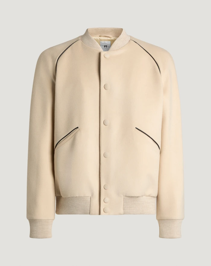 Jacket in wool and cashmere drap
