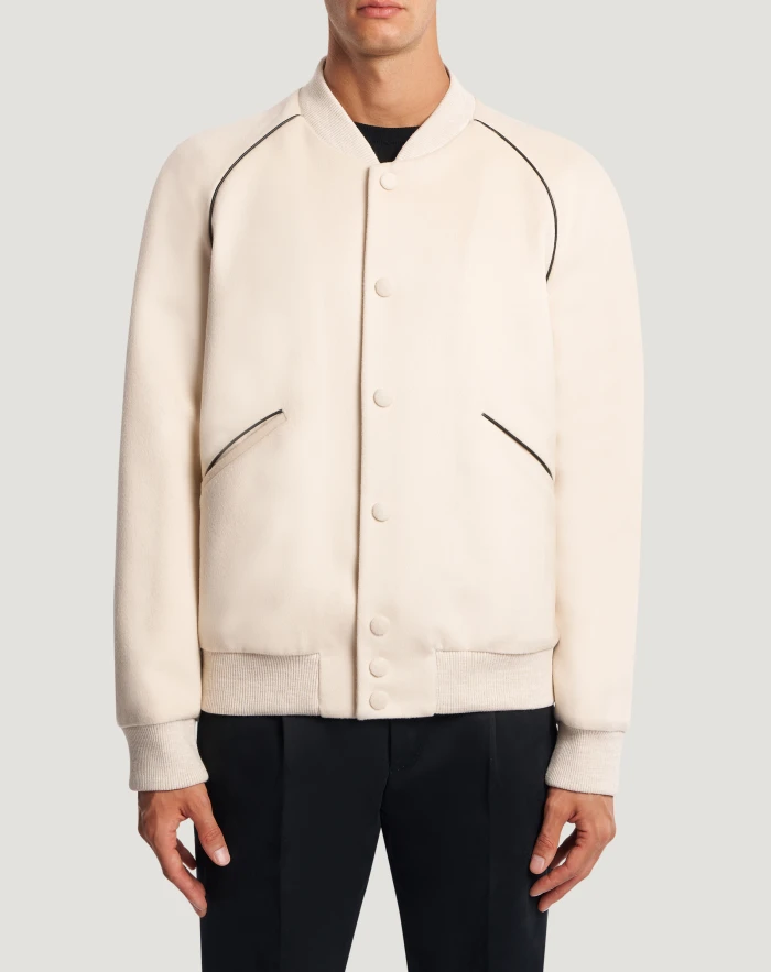 Jacket in wool and cashmere drap