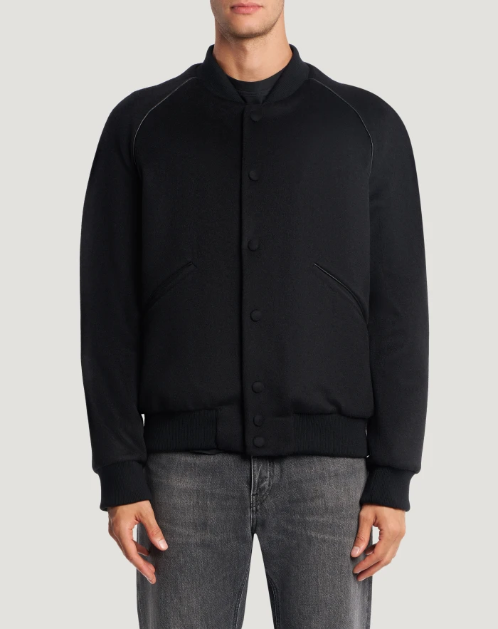 Jacket in wool and cashmere drap