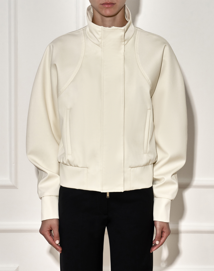 Jacket in wool drill