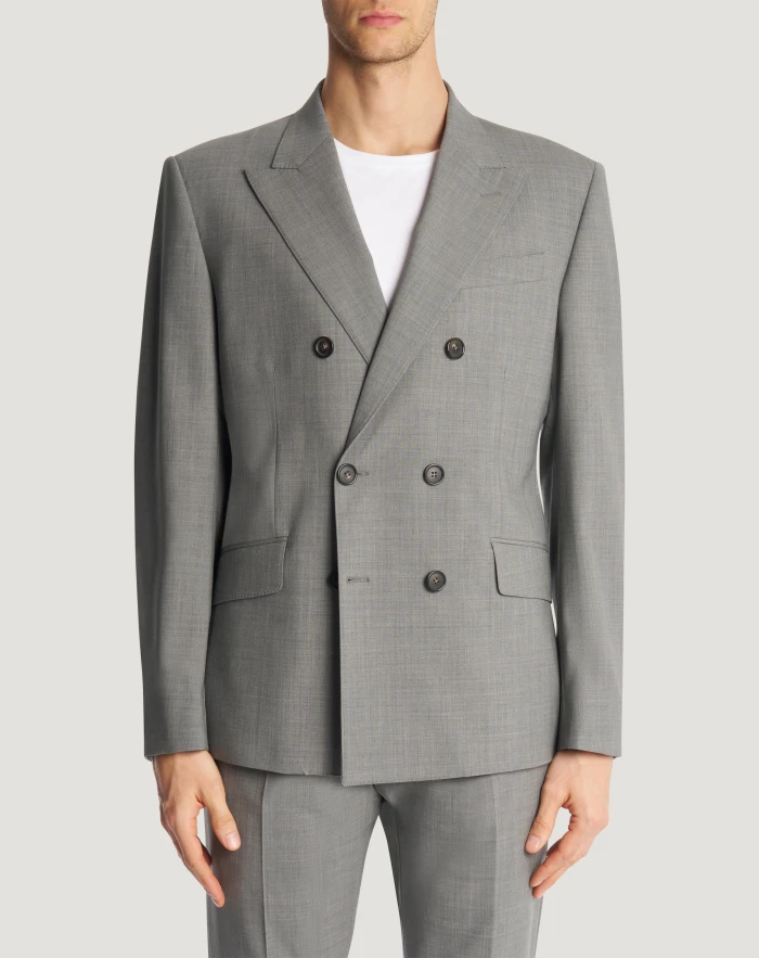 Giacca doppiopetto in lana tropical