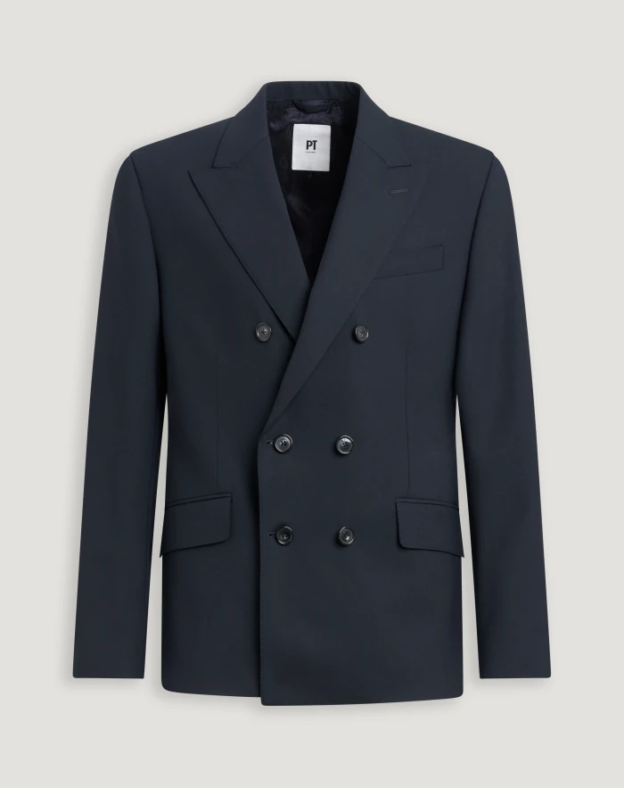 Giacca doppiopetto in lana tropical