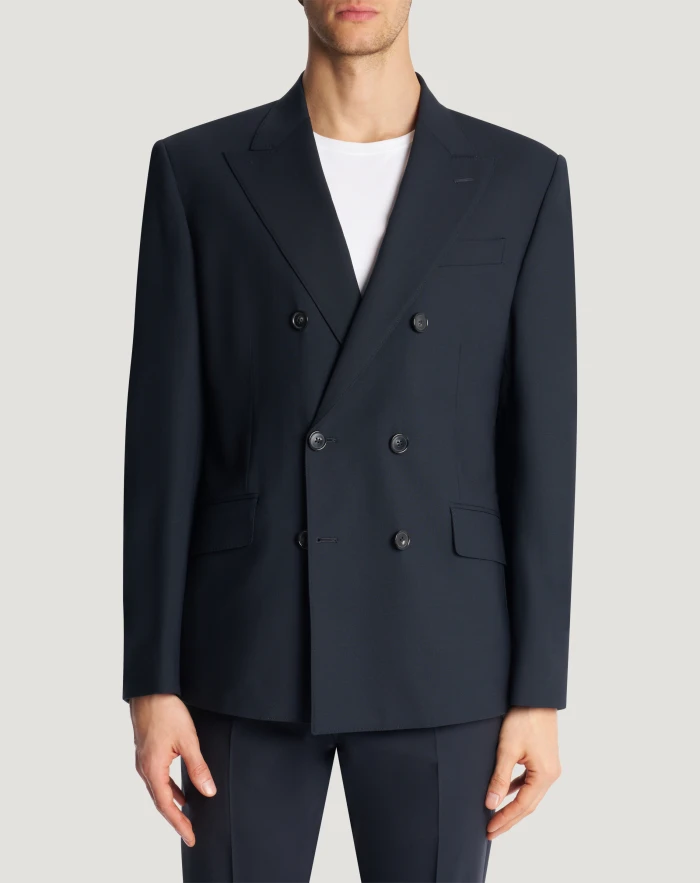 Giacca doppiopetto in lana tropical