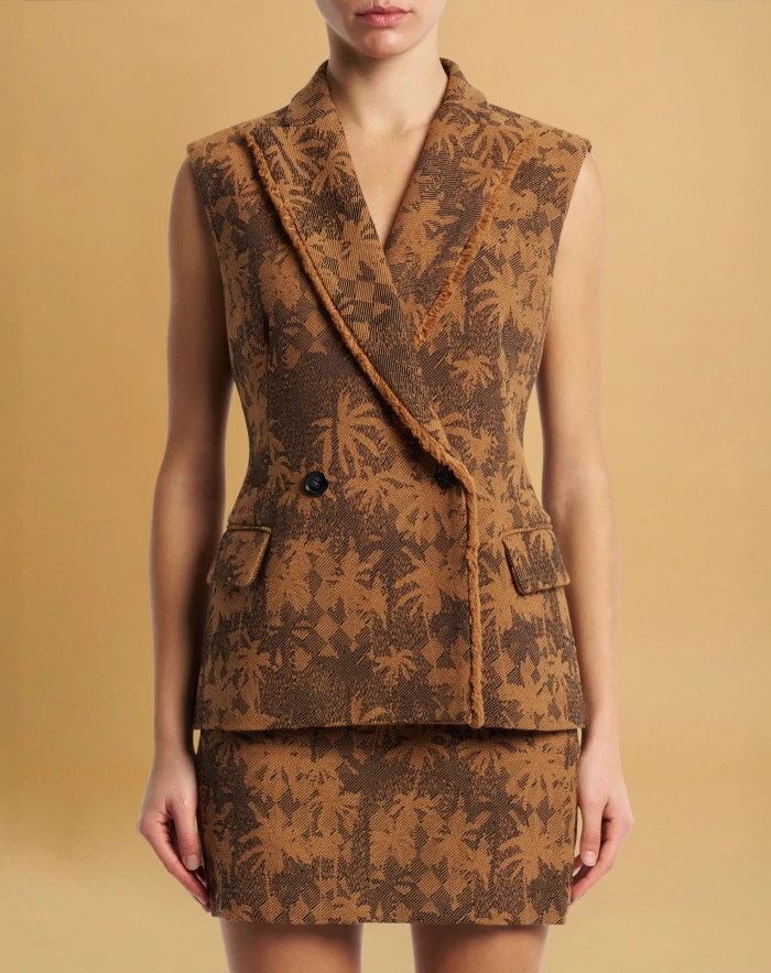 Monica vest in cotton jacquard