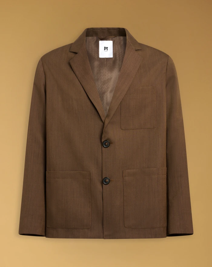 Single-breasted wool jacket
